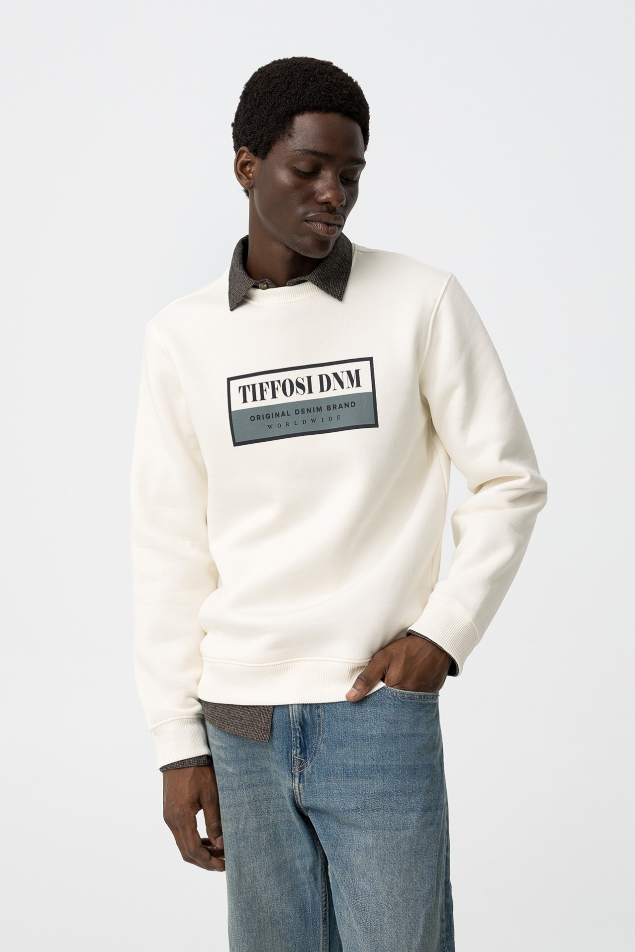 Beige Sweatshirt with Logo