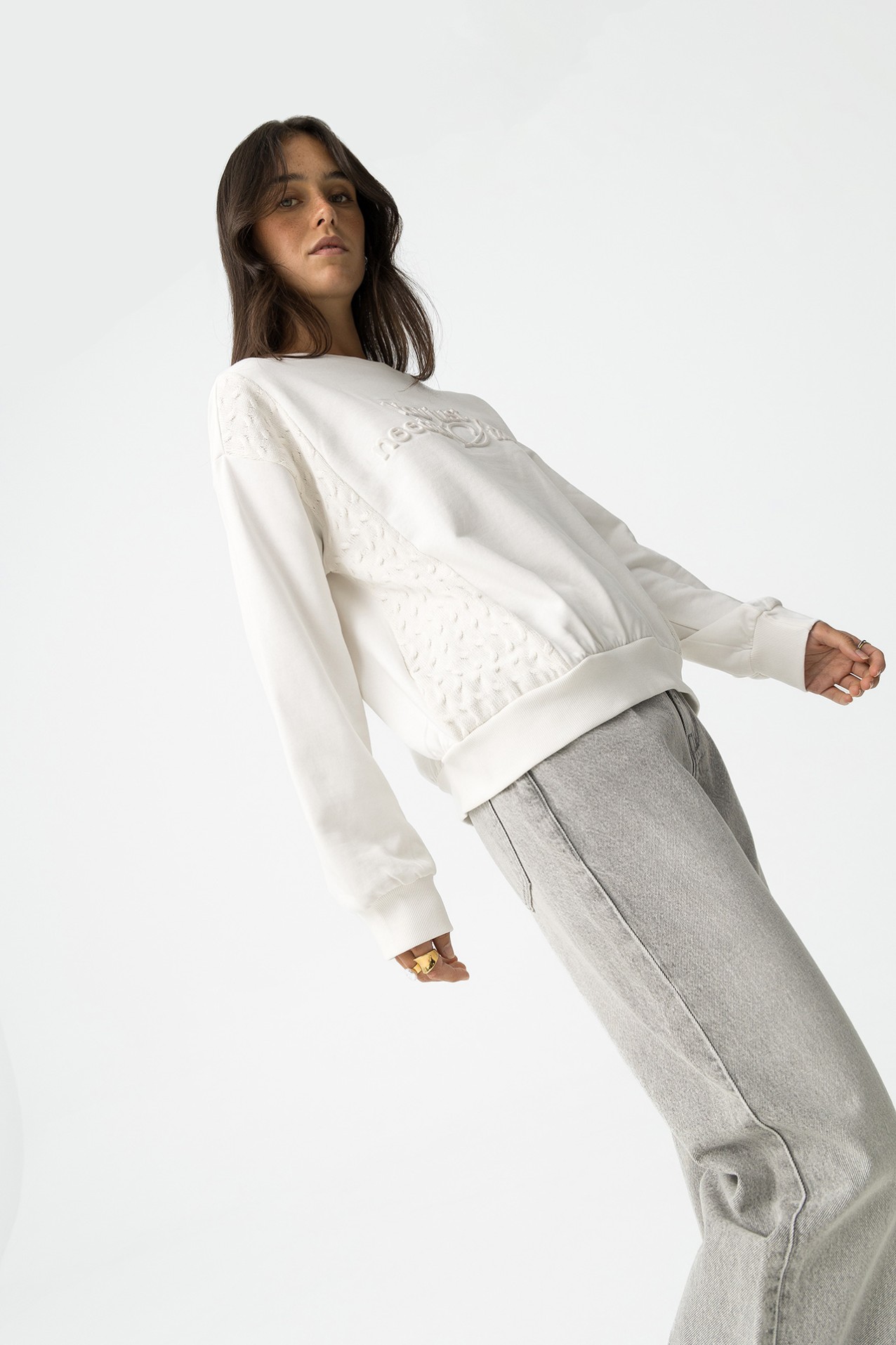 Side-Texture Sweatshirt