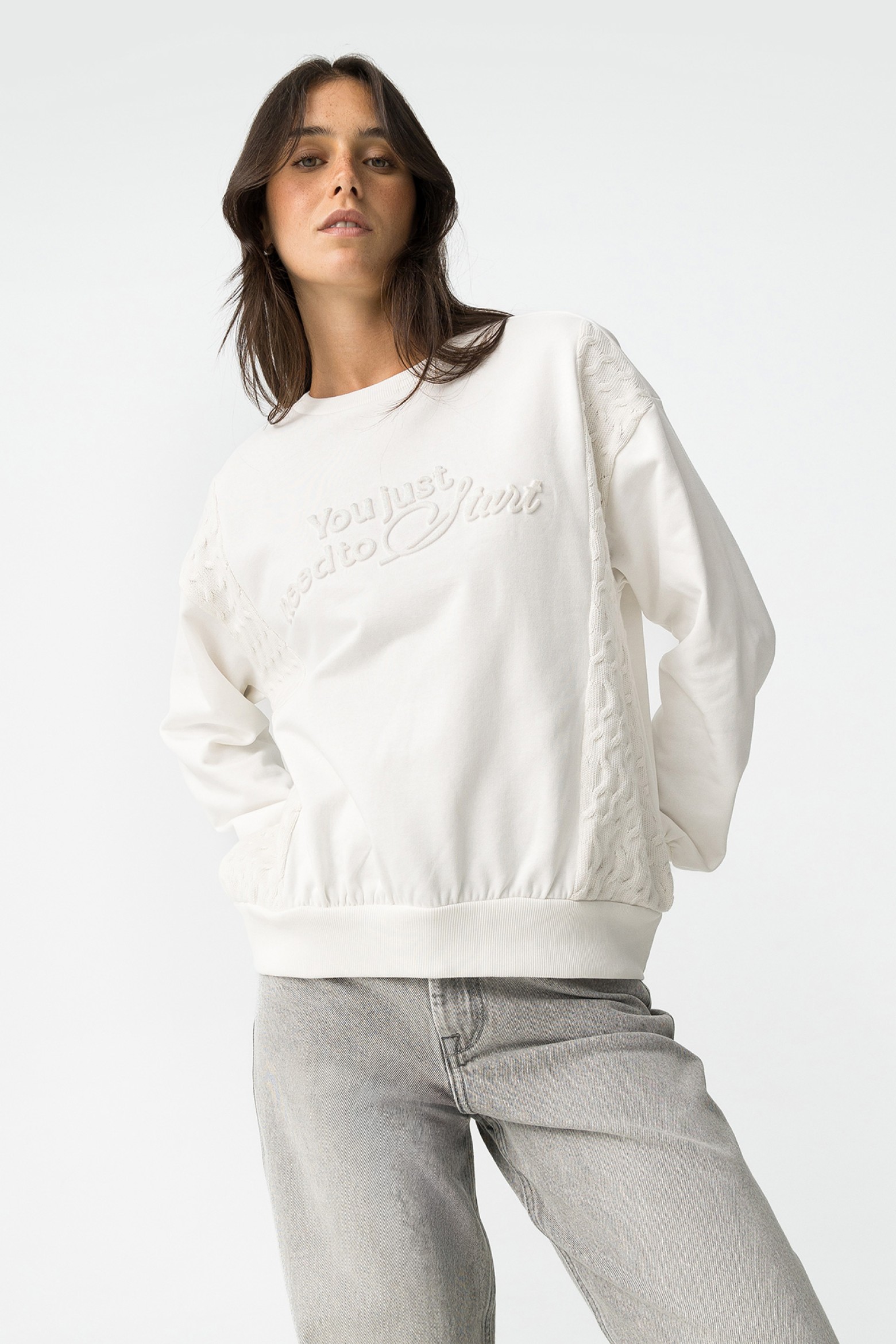 Side-Texture Sweatshirt