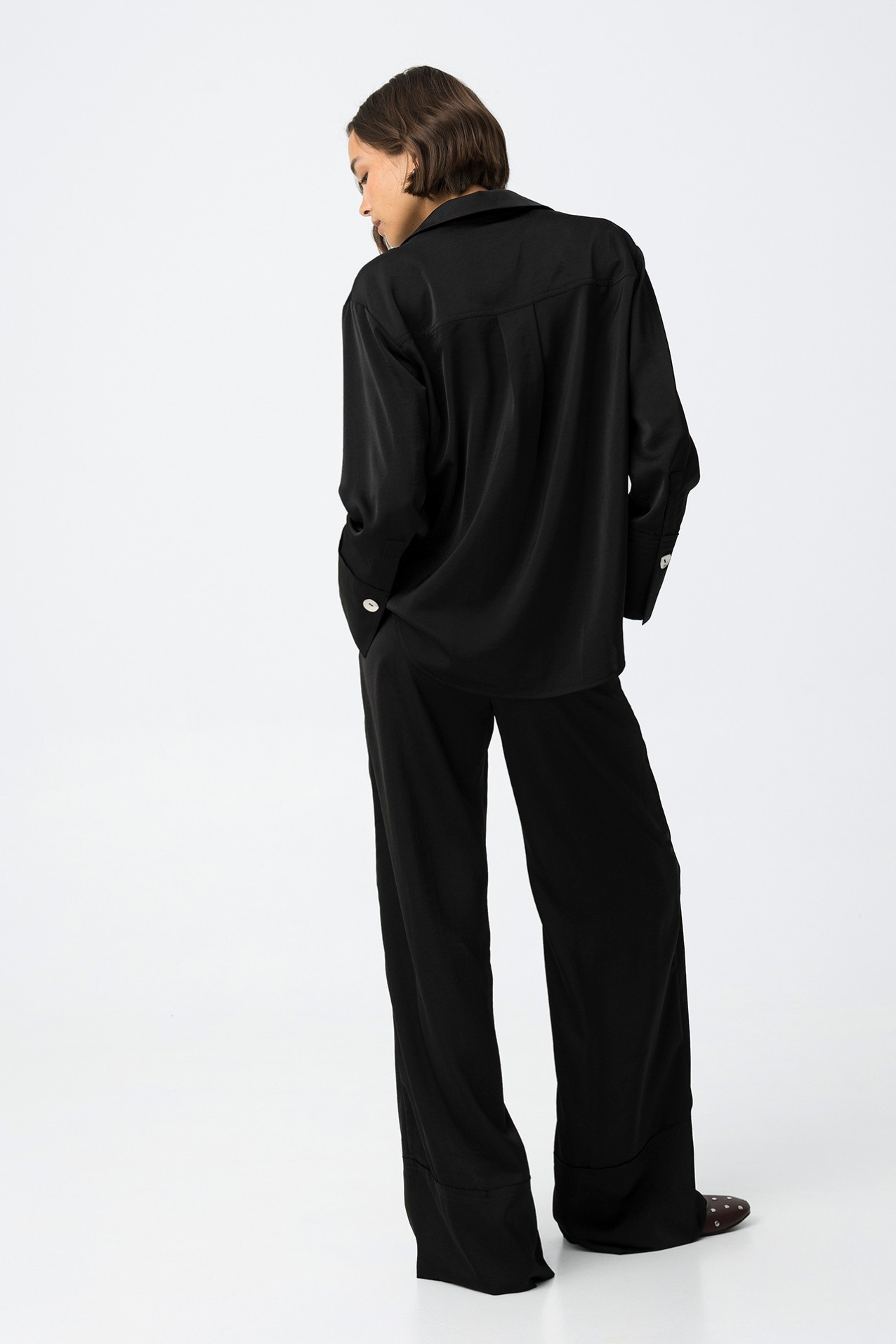 Satin Wide Leg Trousers