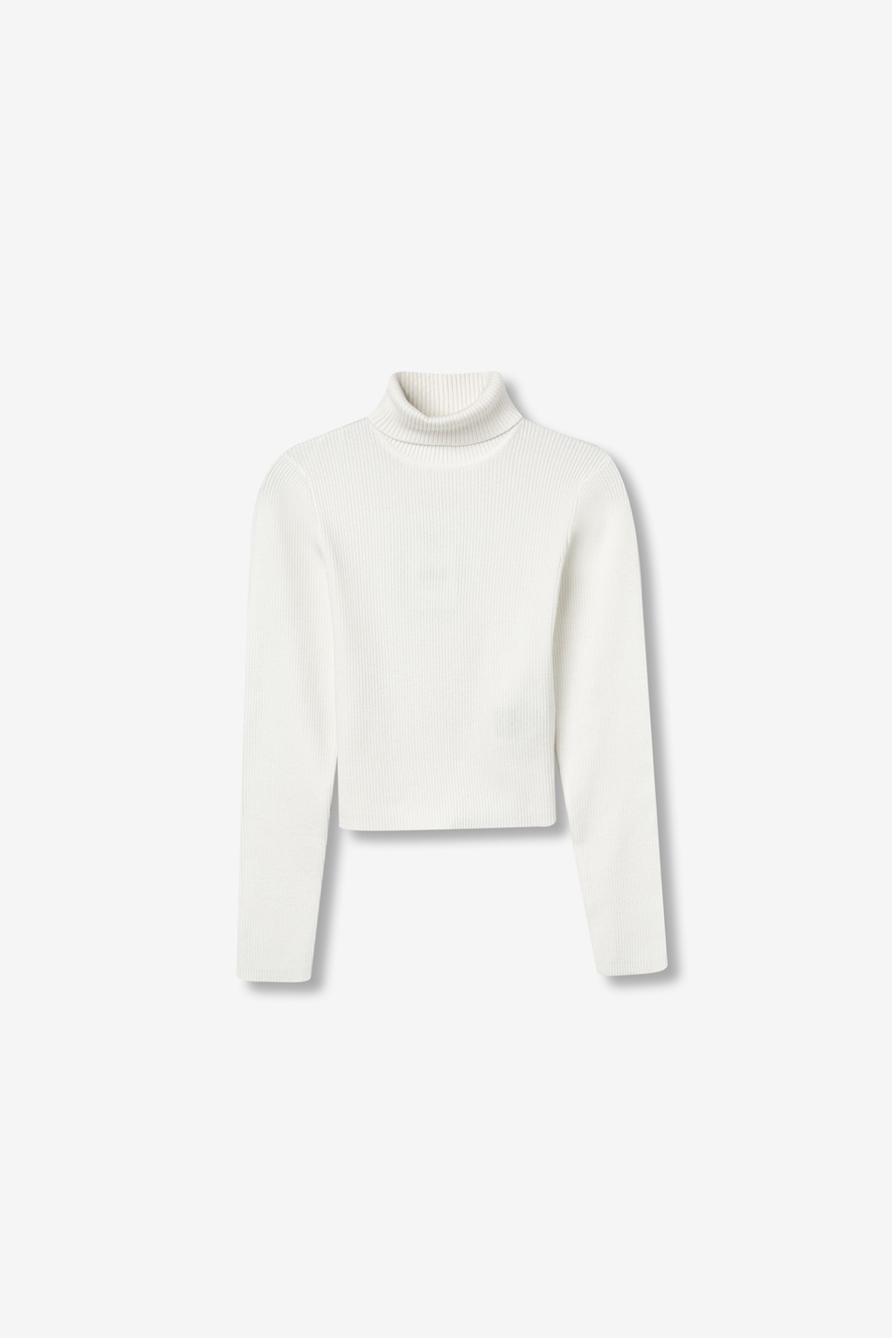 Cropped Ribbed Knit Sweater