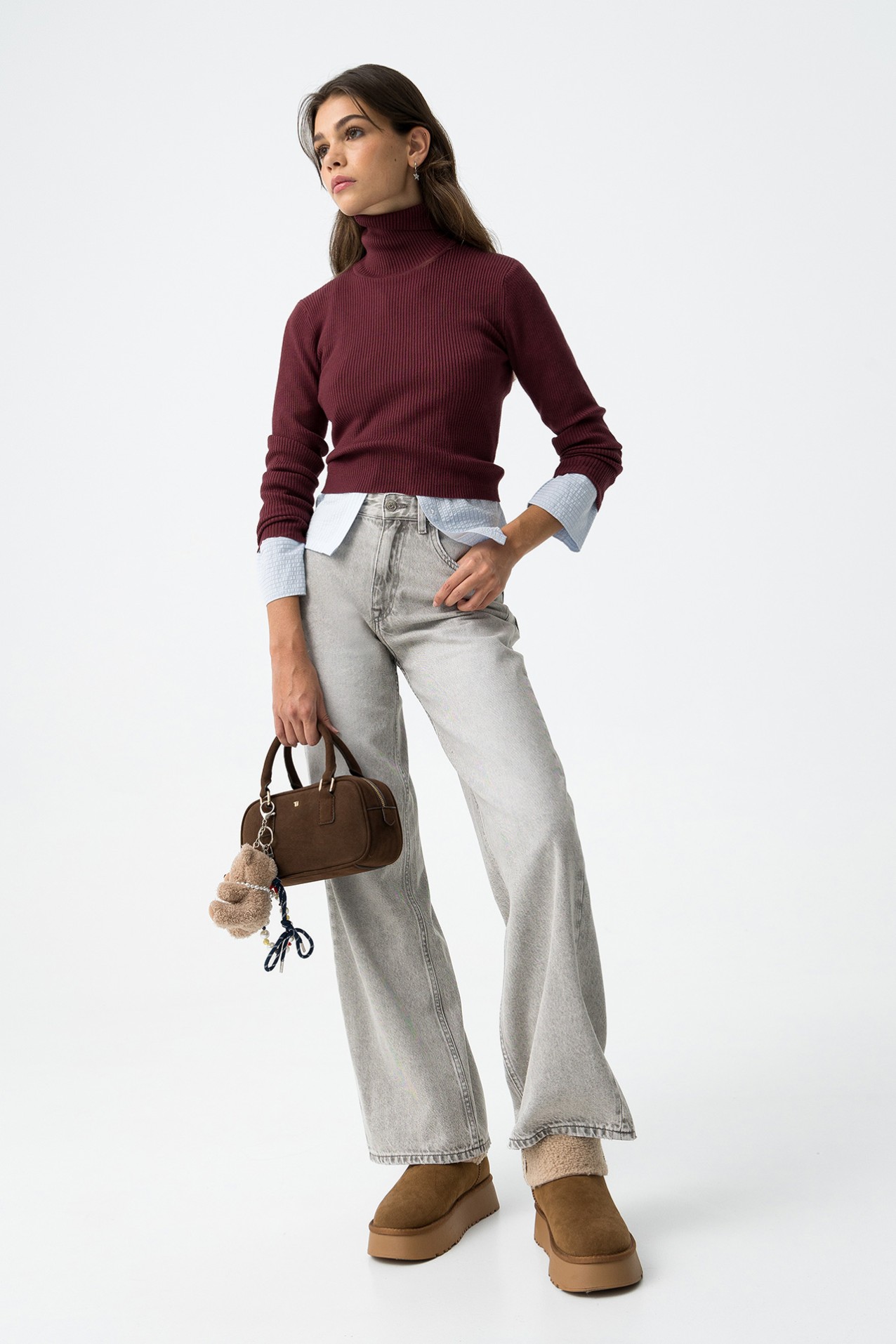 Burgundy Slim Knit Sweater