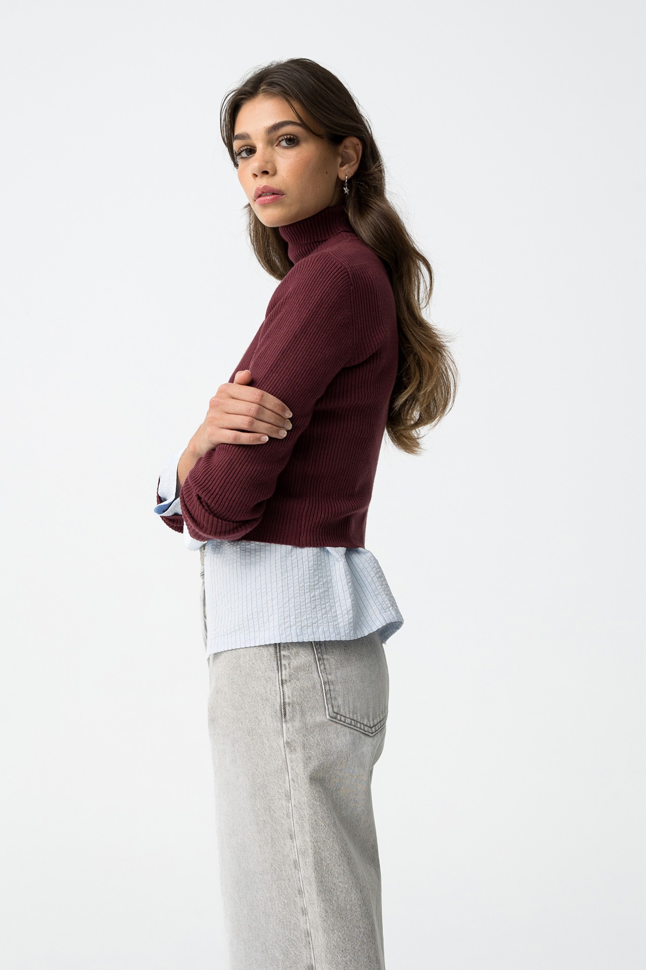 Burgundy Slim Knit Sweater