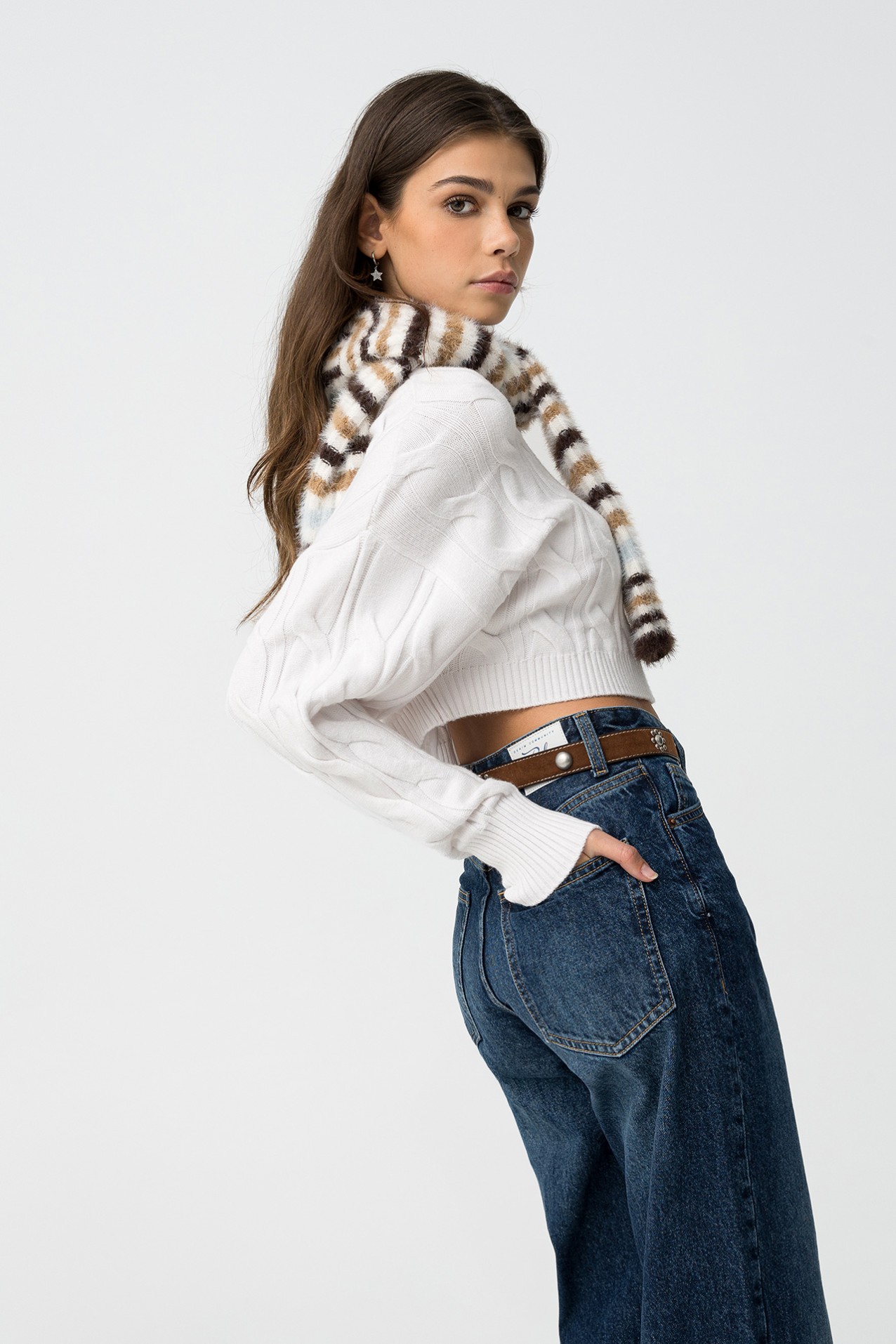 Jersey Cropped de Punto Trenzado