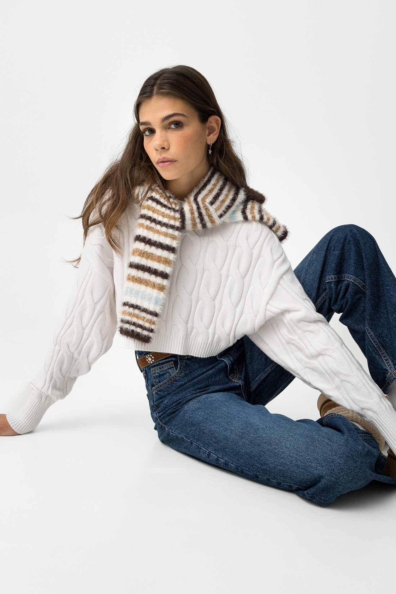 Jersey Cropped de Punto Trenzado