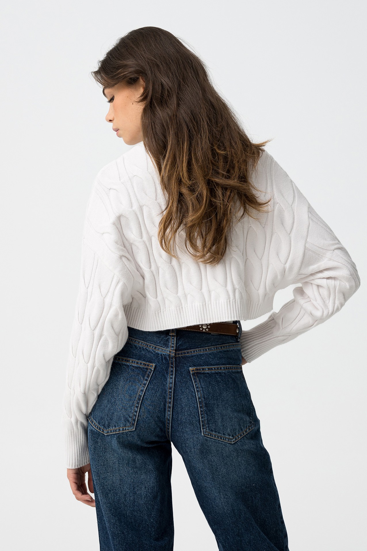 Jersey Cropped de Punto Trenzado