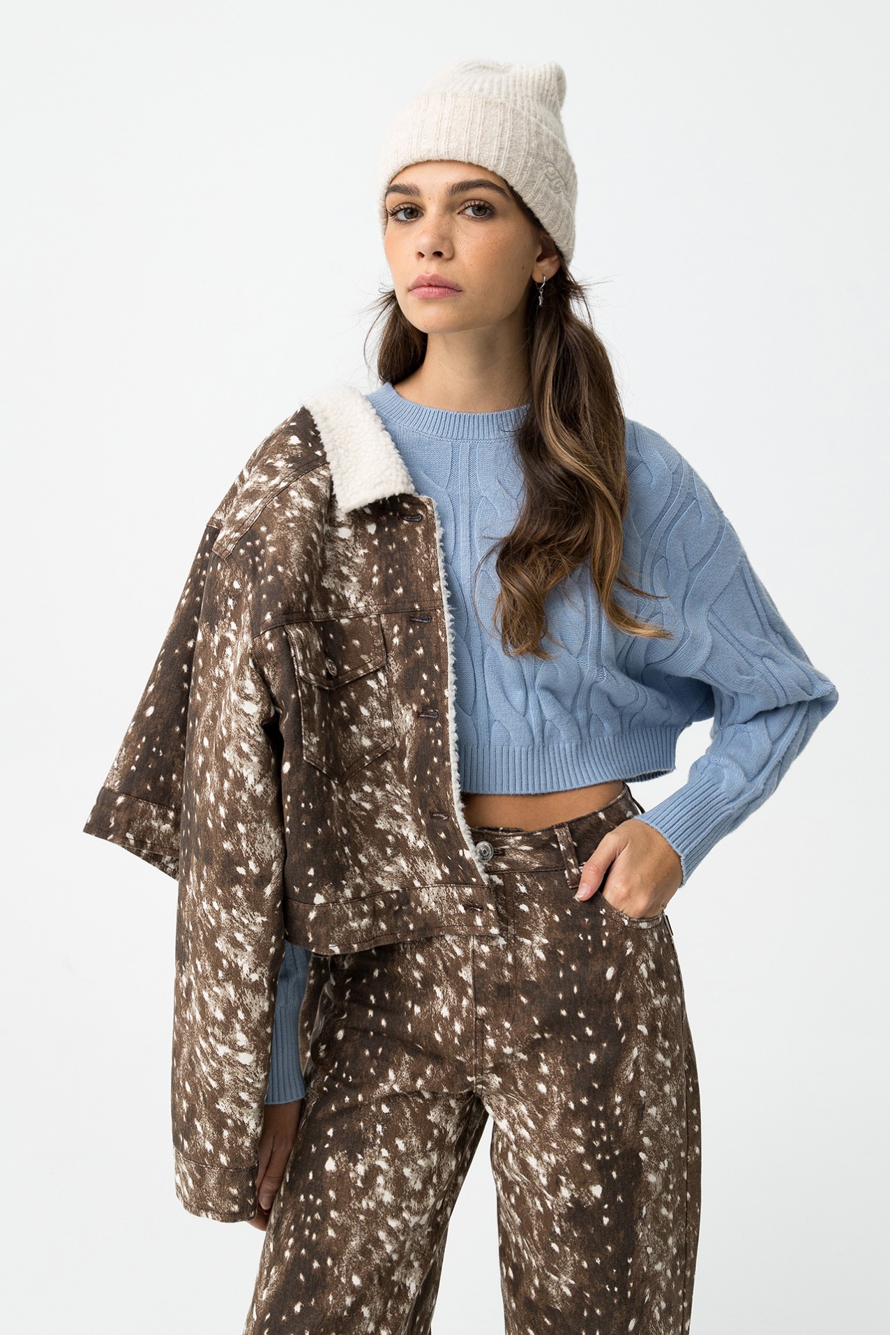 Blue Oversize Knit Sweater