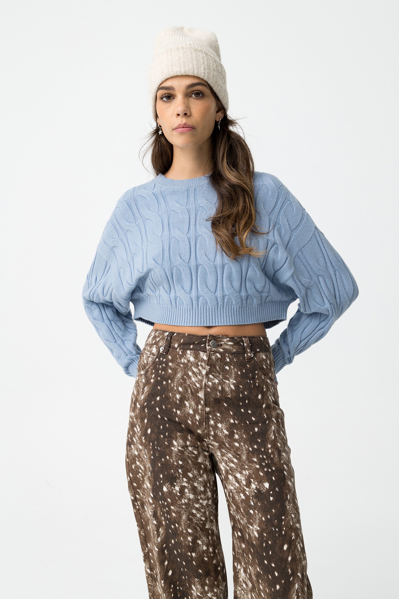 Blue Oversize Knit Sweater