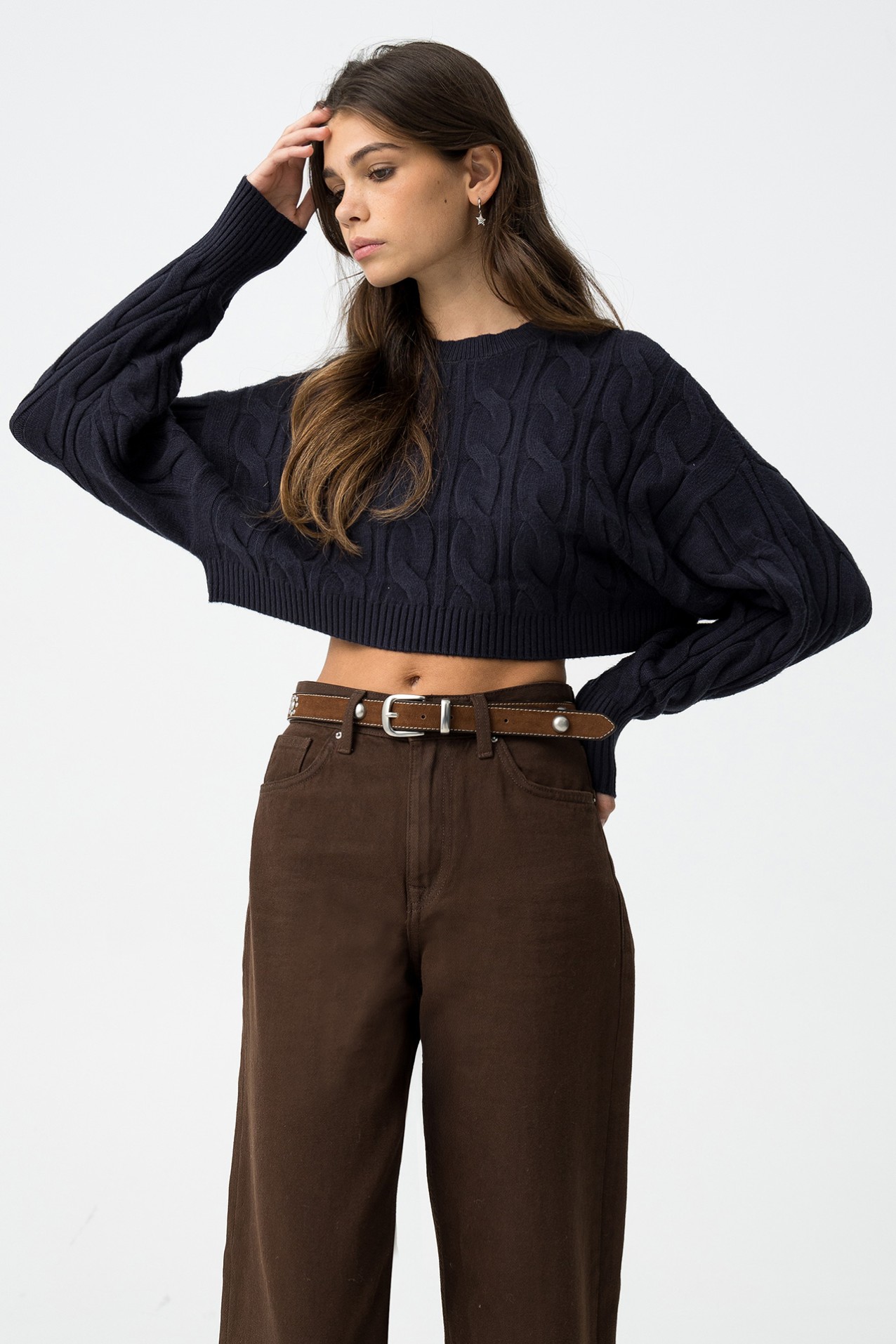 Camisola Oversize Azul-marinho