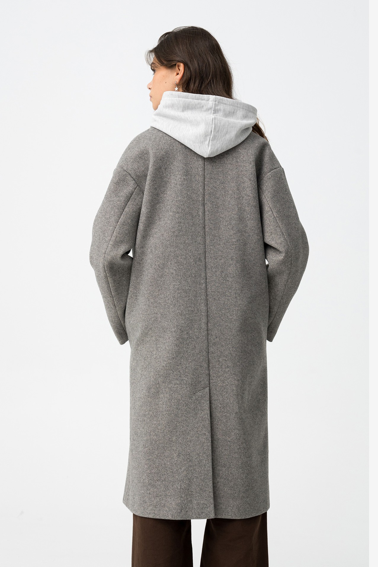 Casaco Comprido Cinza Claro