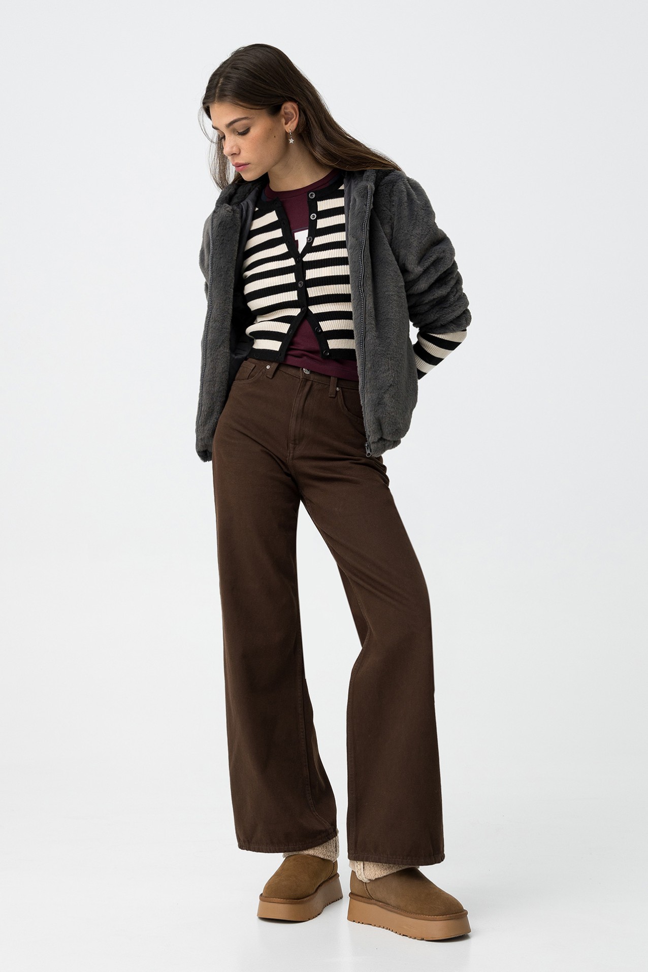 Abrigo Regular de Pelo Sinttico