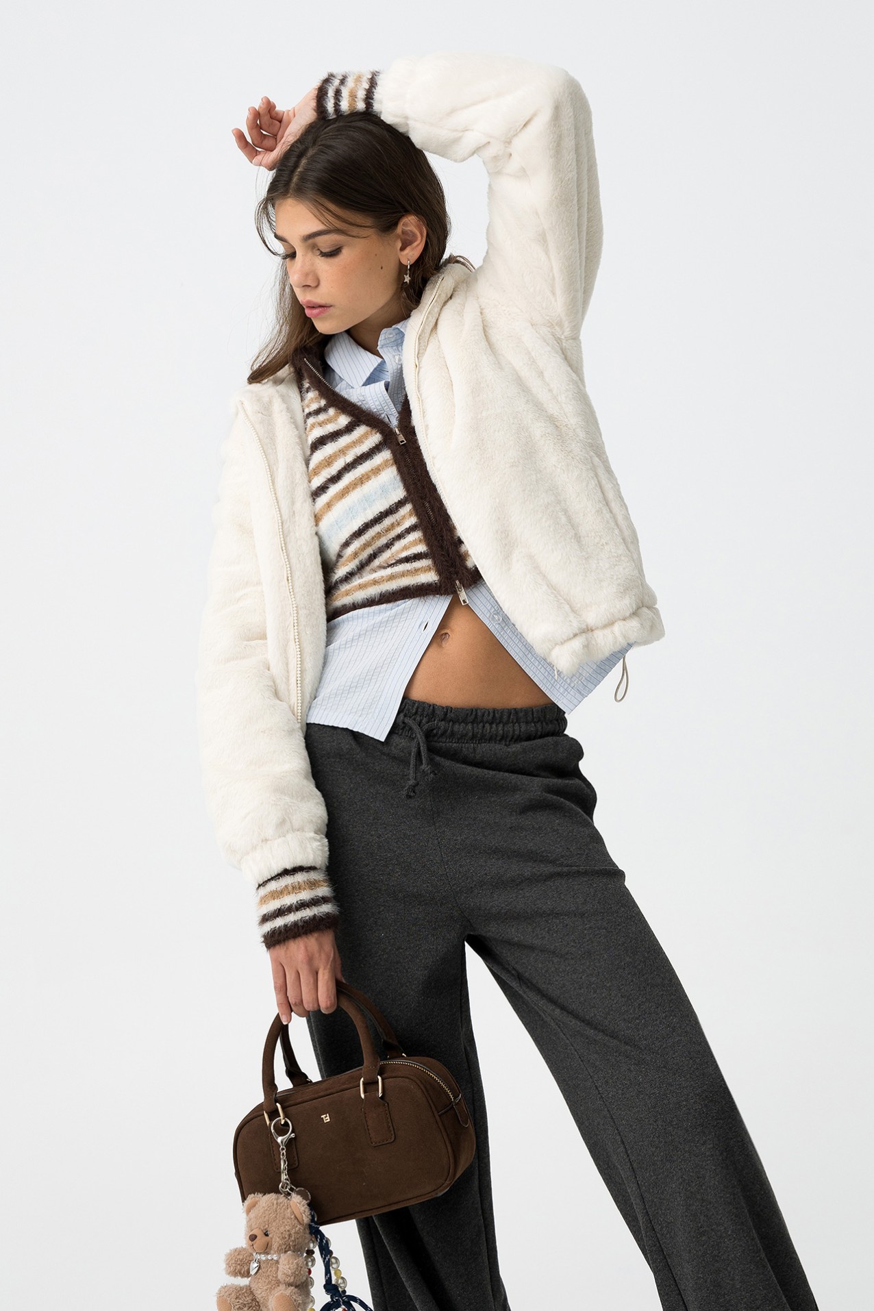 Abrigo Regular de Pelo Sinttico