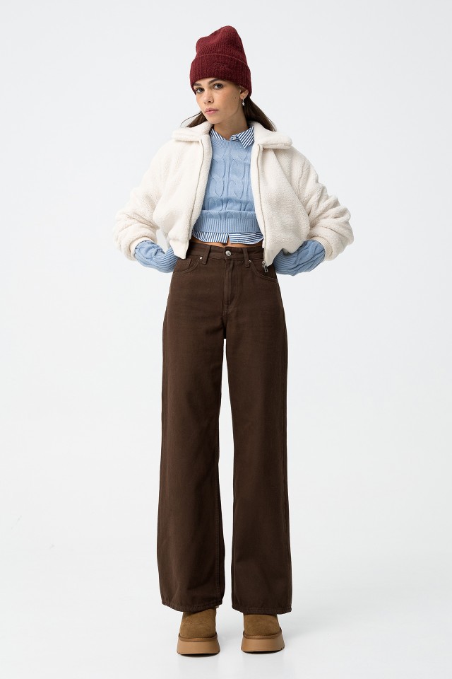Cropped Jacket Sherpa Effect