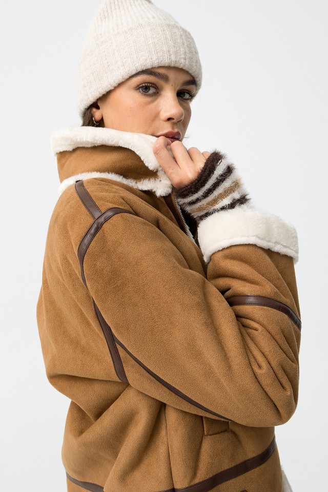 Abrigo Relaxed con Efecto Ante 10062712_202 Tiffosi