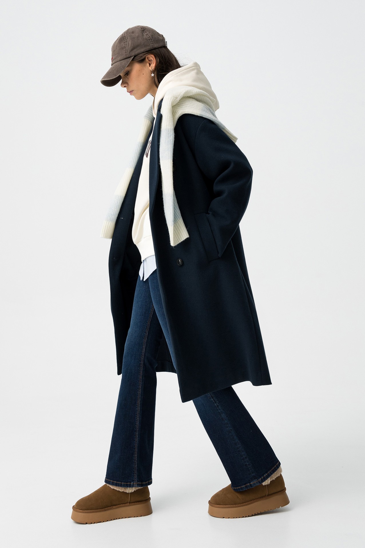 Abrigo azul marino largo