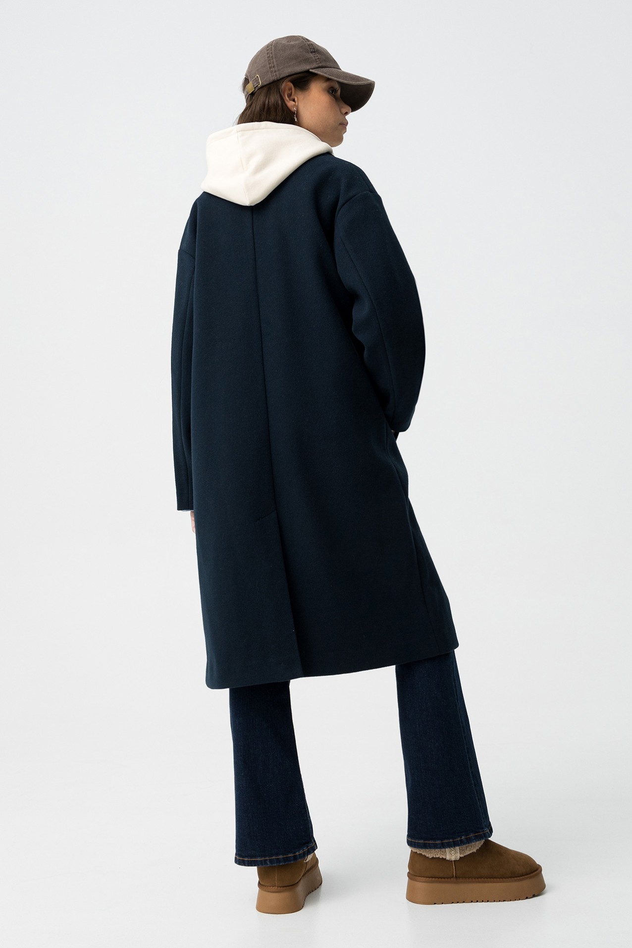 Abrigo azul marino largo