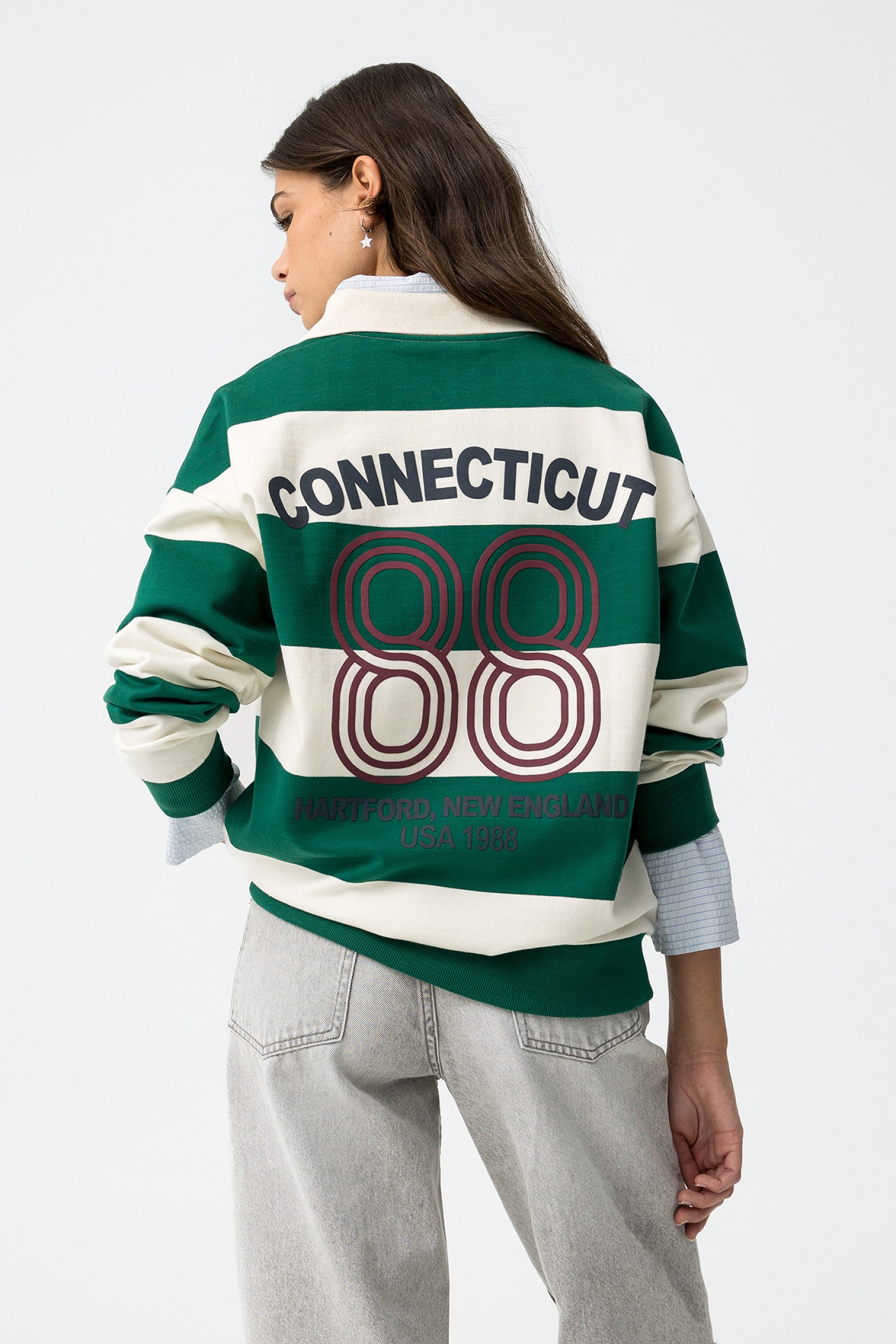 Sudadera a rayas verde