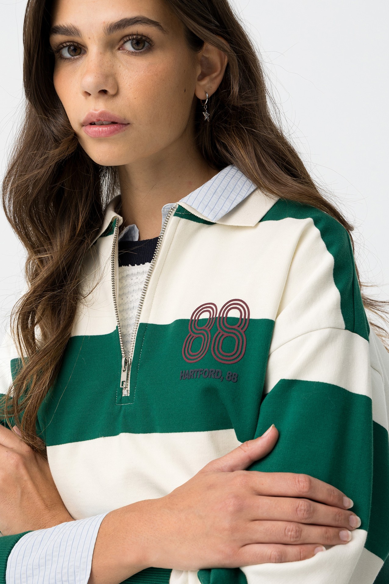 Sudadera a rayas verde