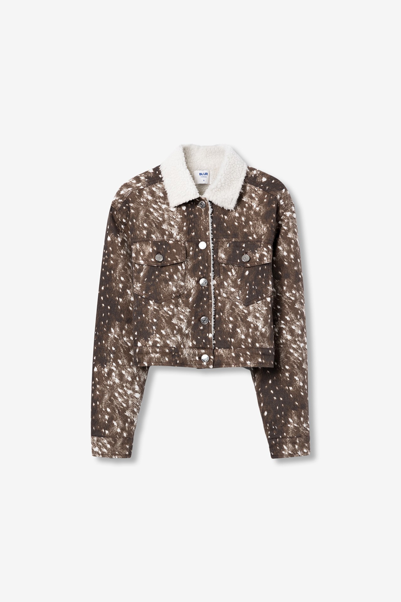 Chaqueta marrn estampada