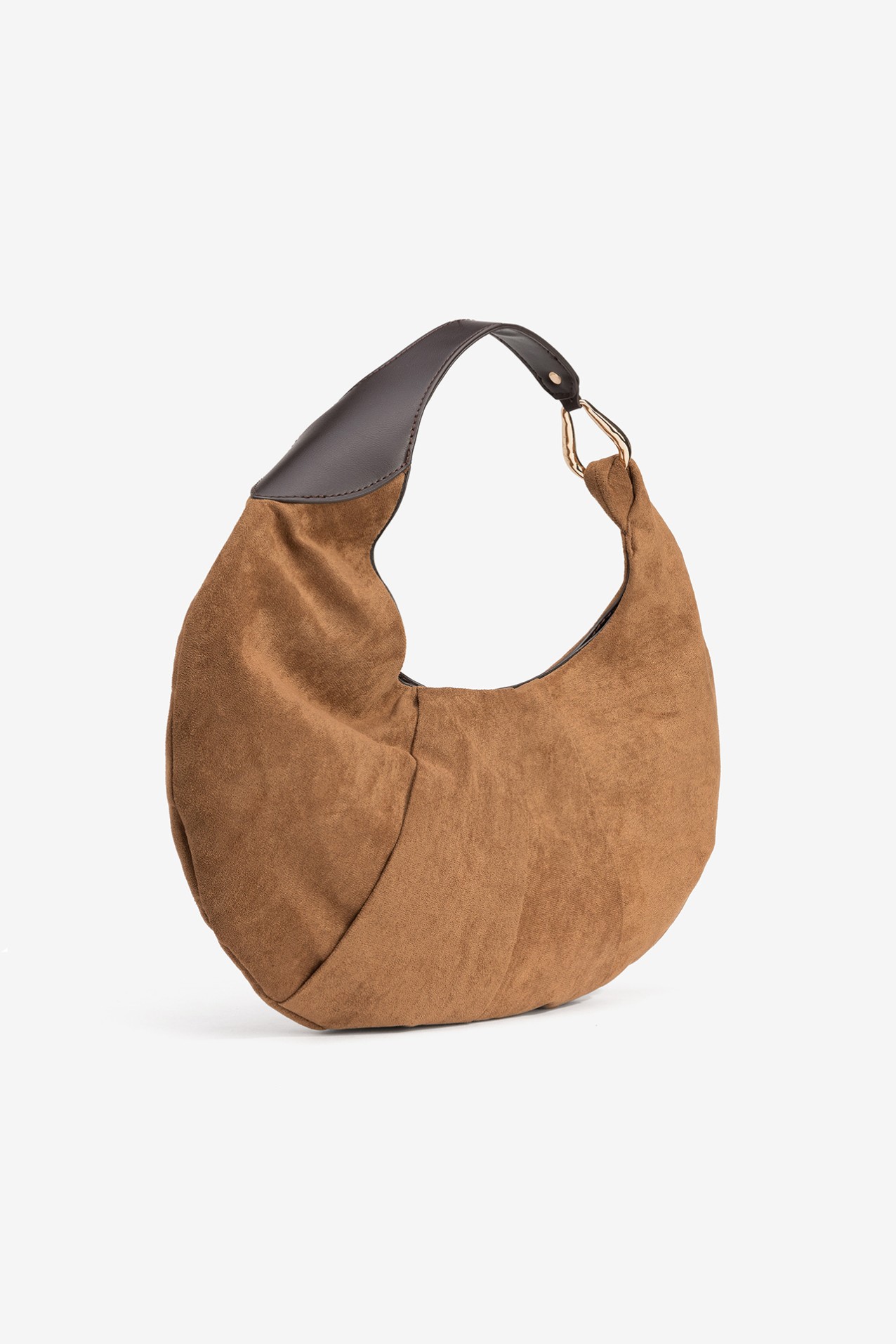 Brown Suede Hobo Bag