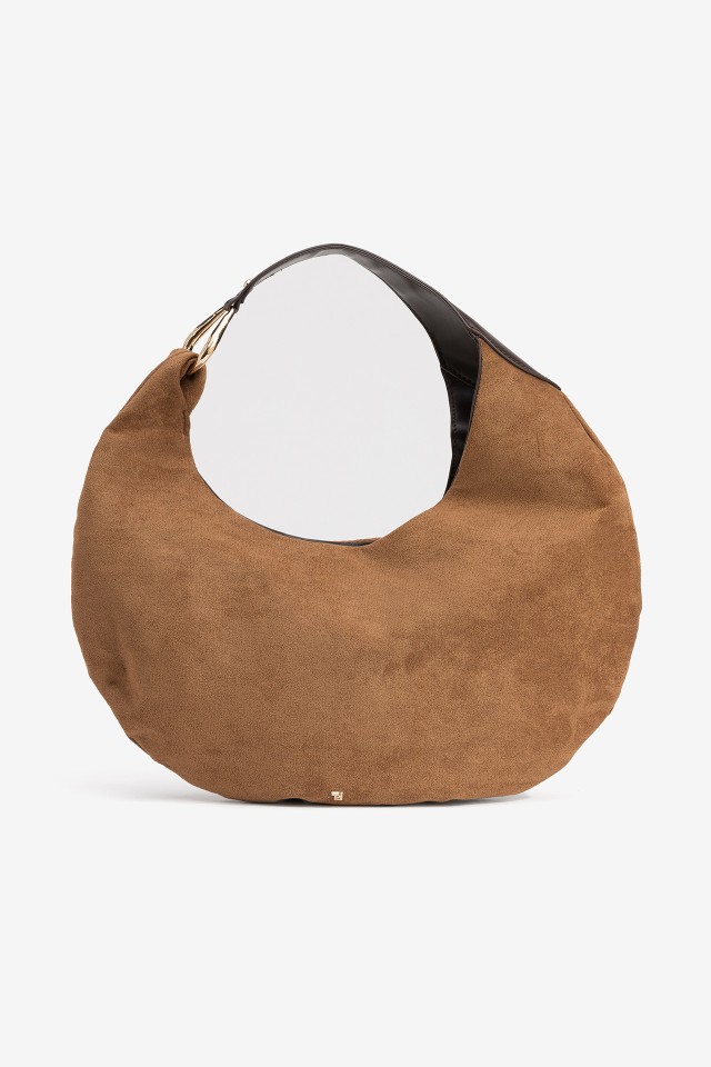 Brown Suede Hobo Bag