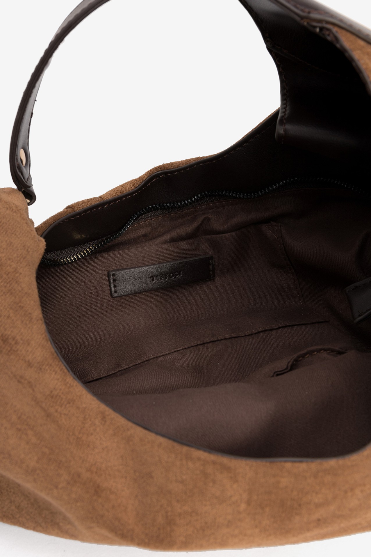 Brown Suede Hobo Bag