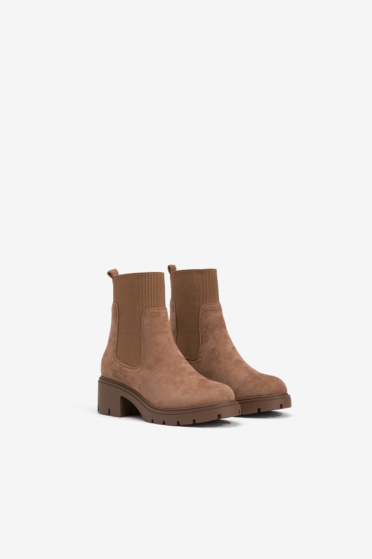 Suede Effect Ankle Boots