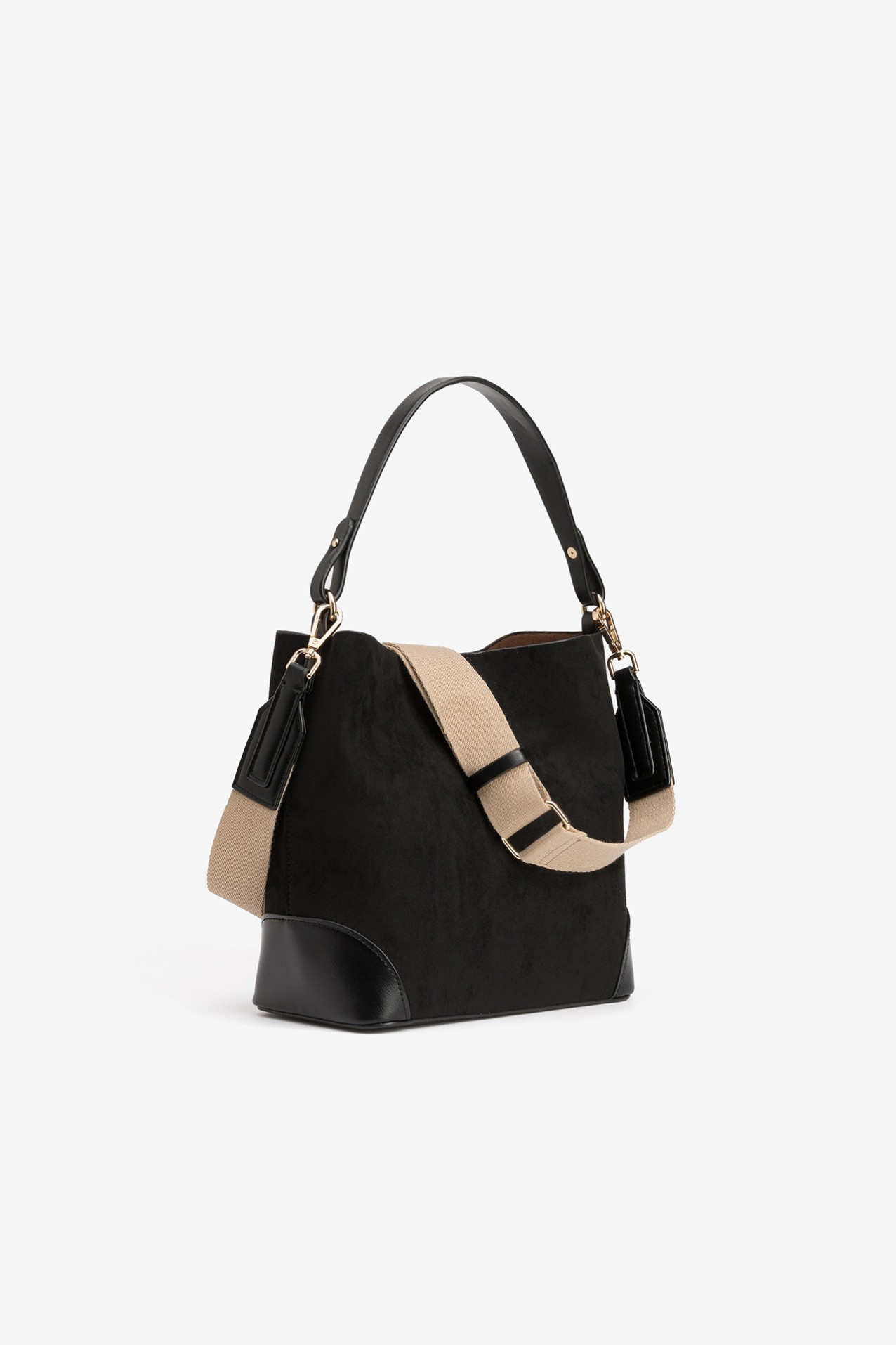 Black Bag with Beige Strap