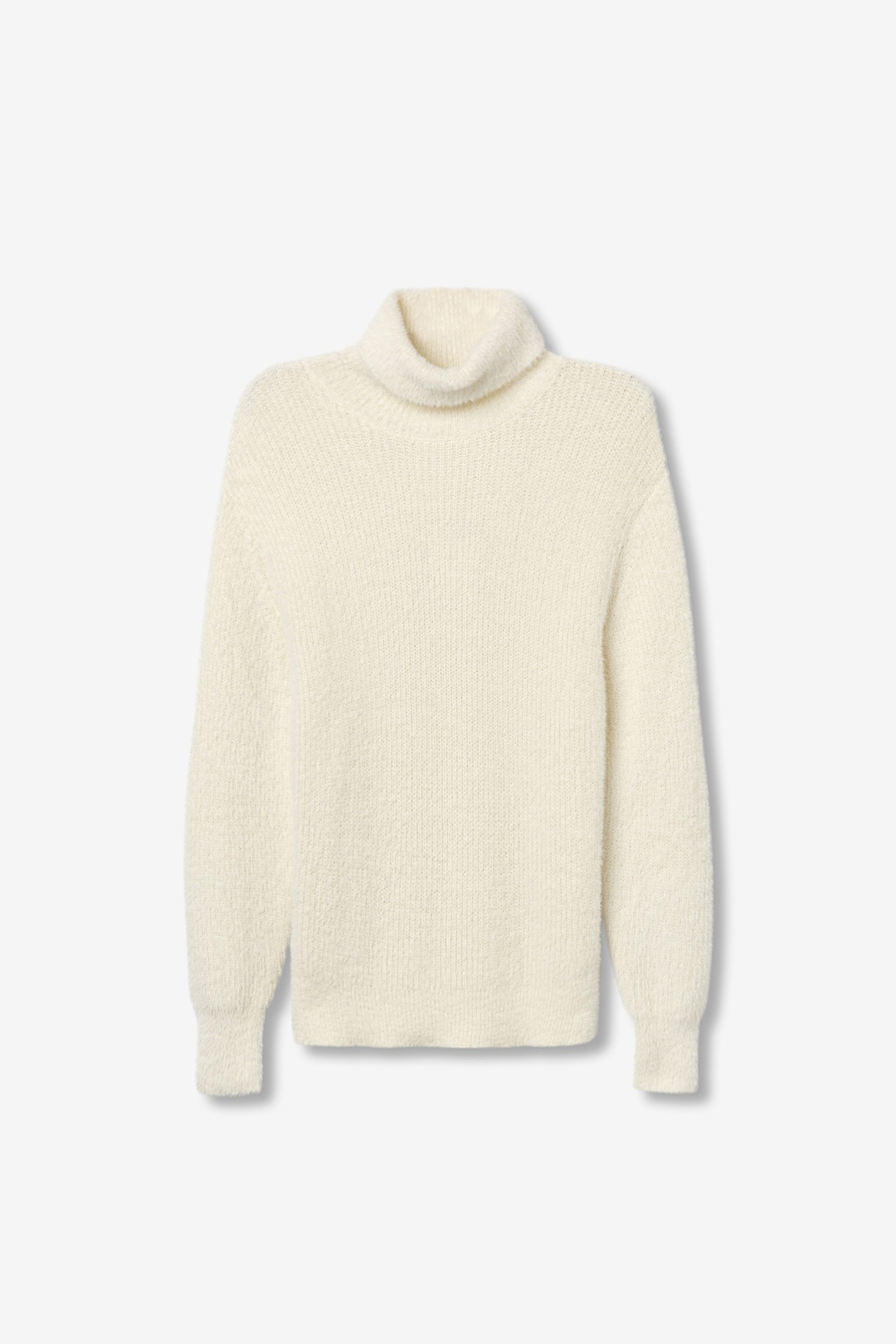 Fuzzy Sweater with High Neck