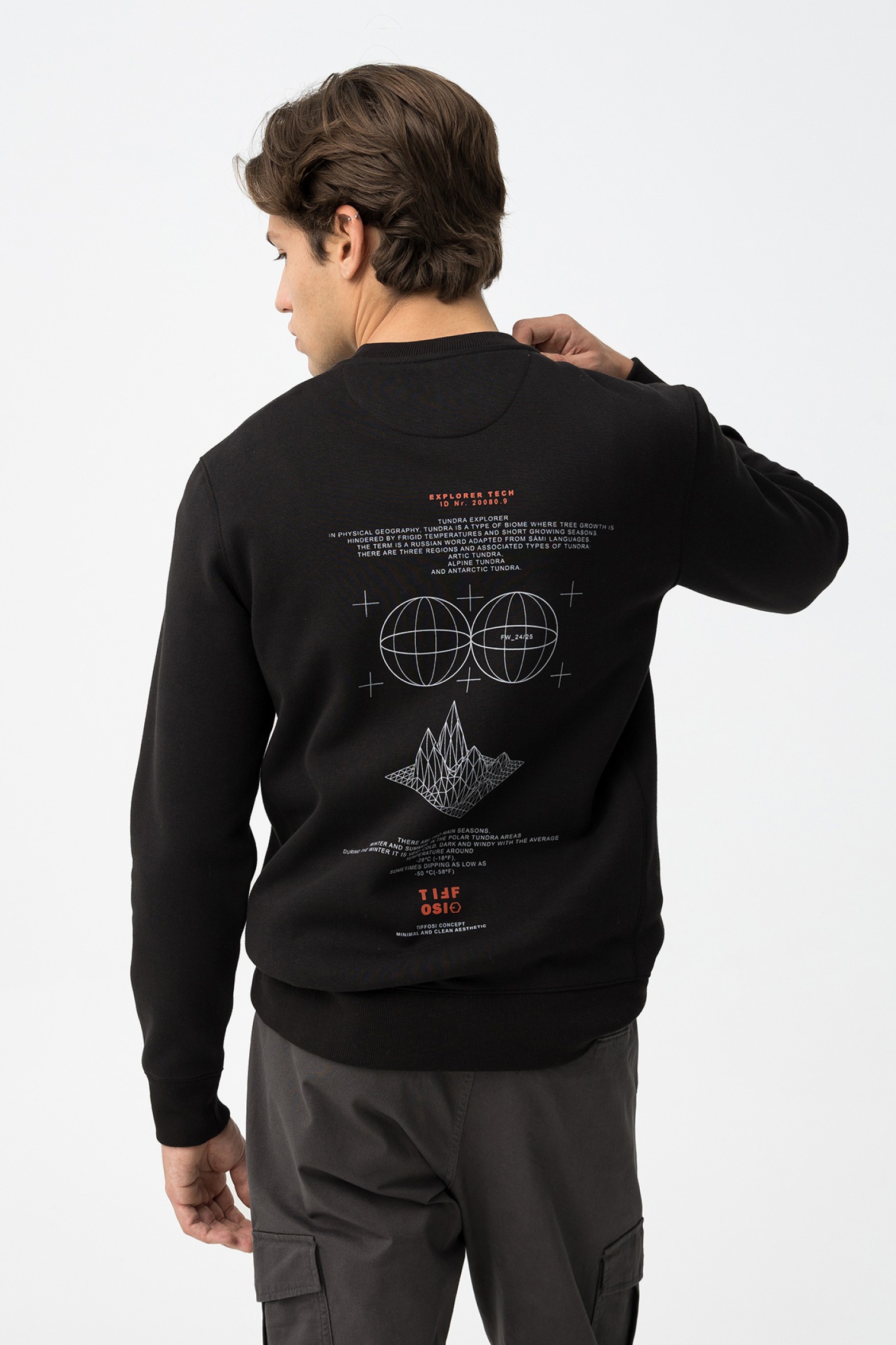 Sudadera con Espalda Estampada y Relieve