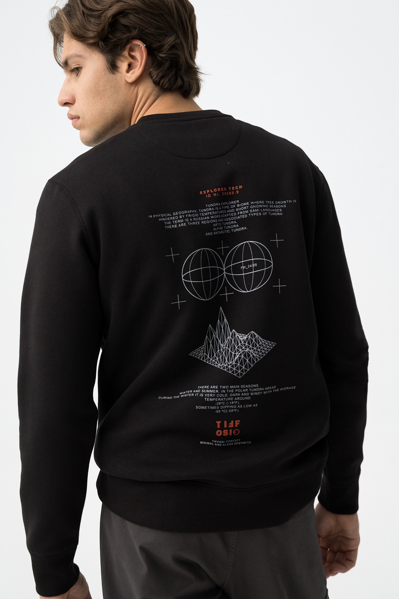 Sudadera con Espalda Estampada y Relieve