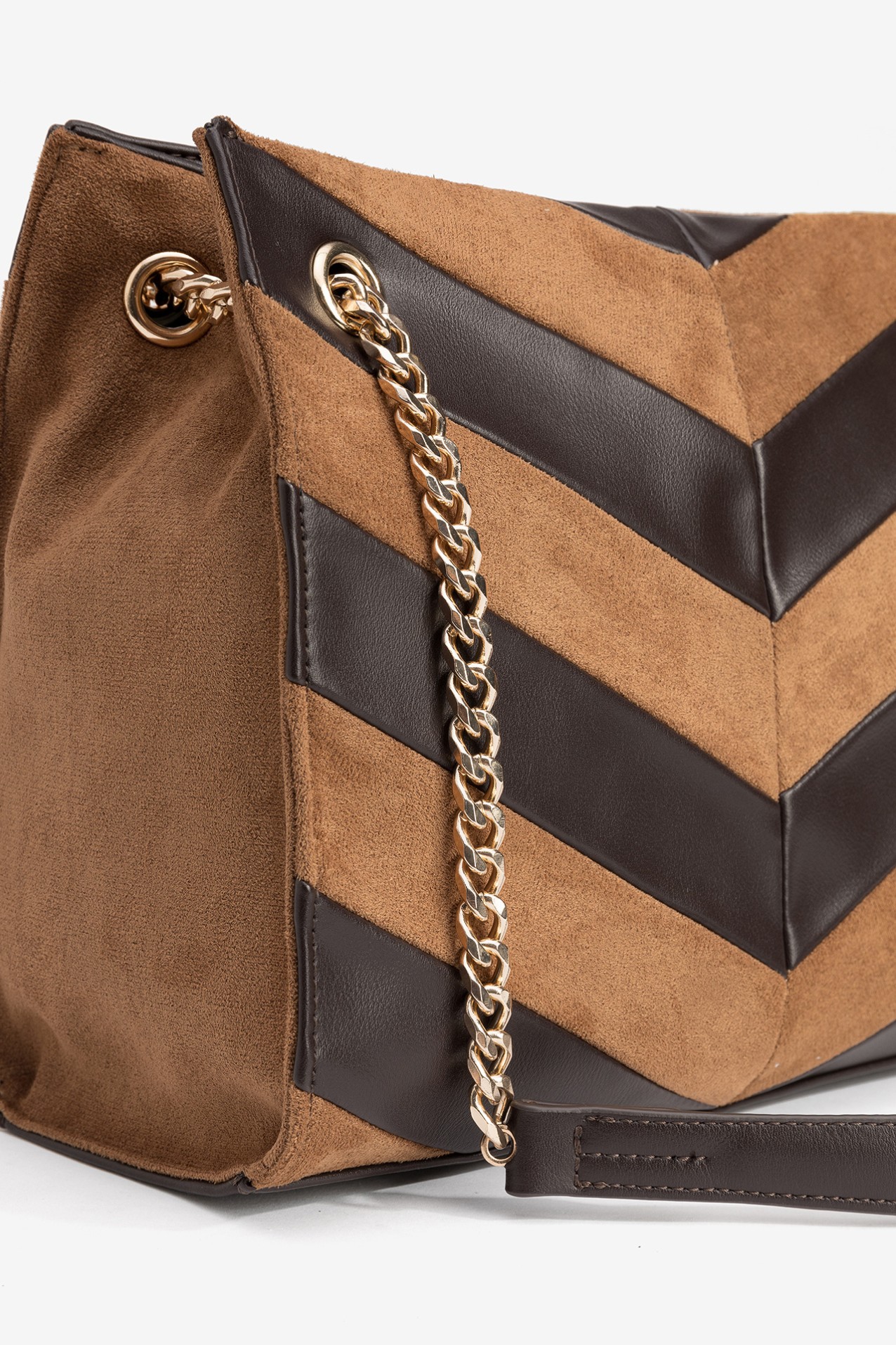 Brown Chevron Shopper Bag