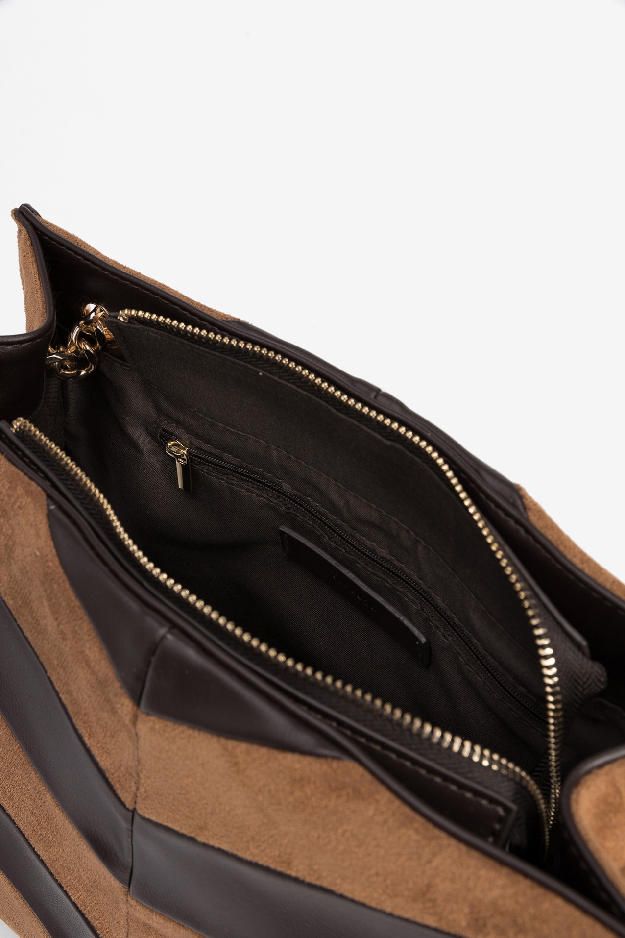 Brown Chevron Shopper Bag