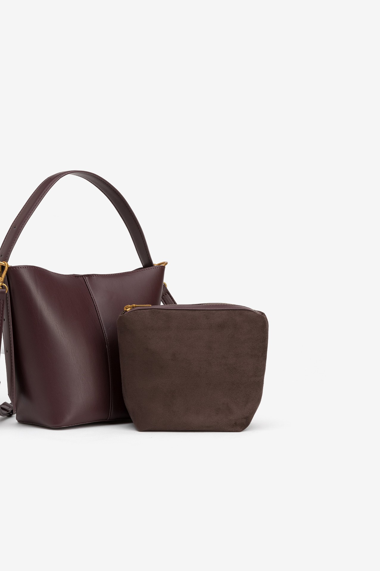 Chic Burgundy Bucket Bag