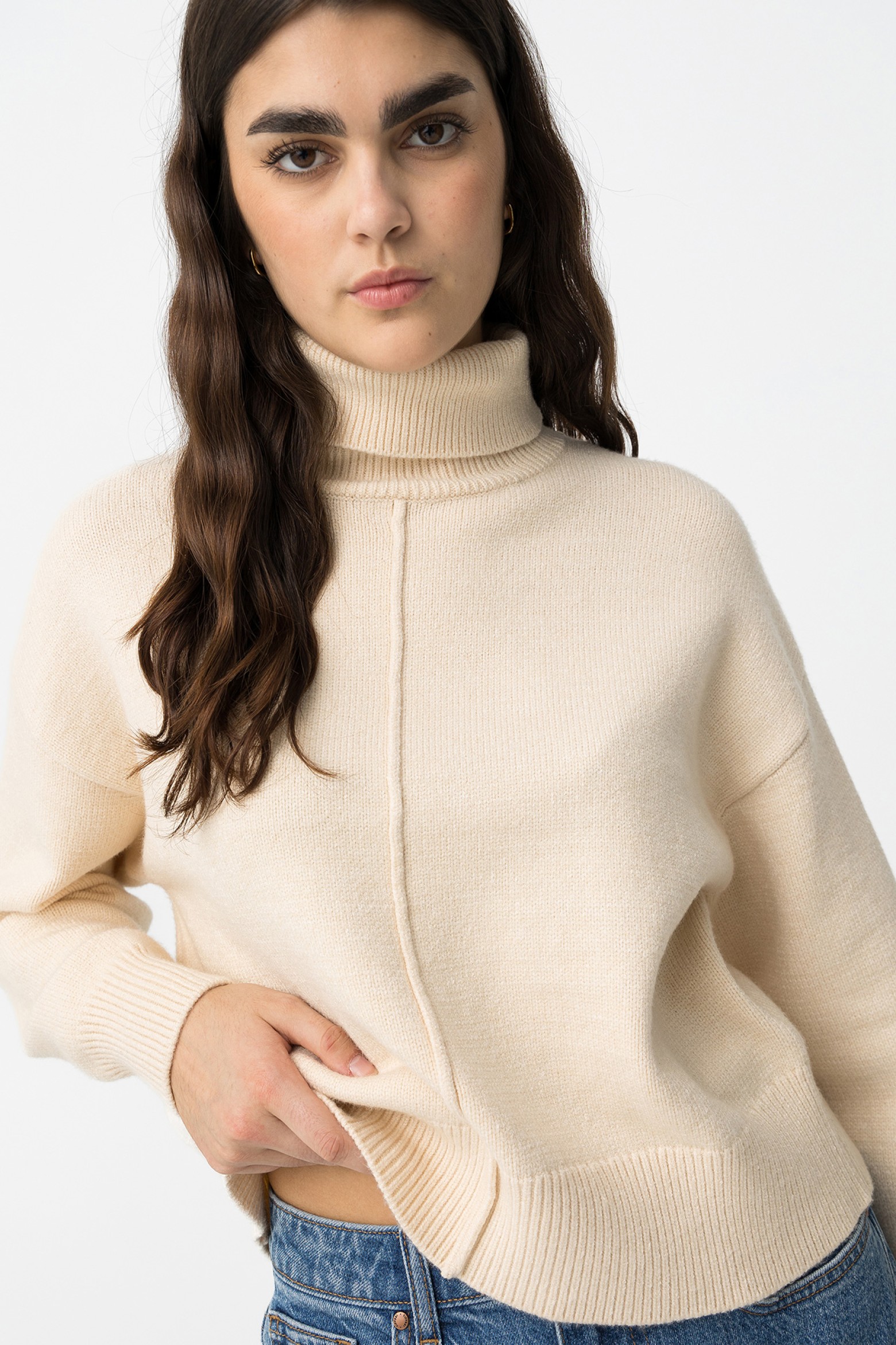 Relaxed Sweater with Front Seam