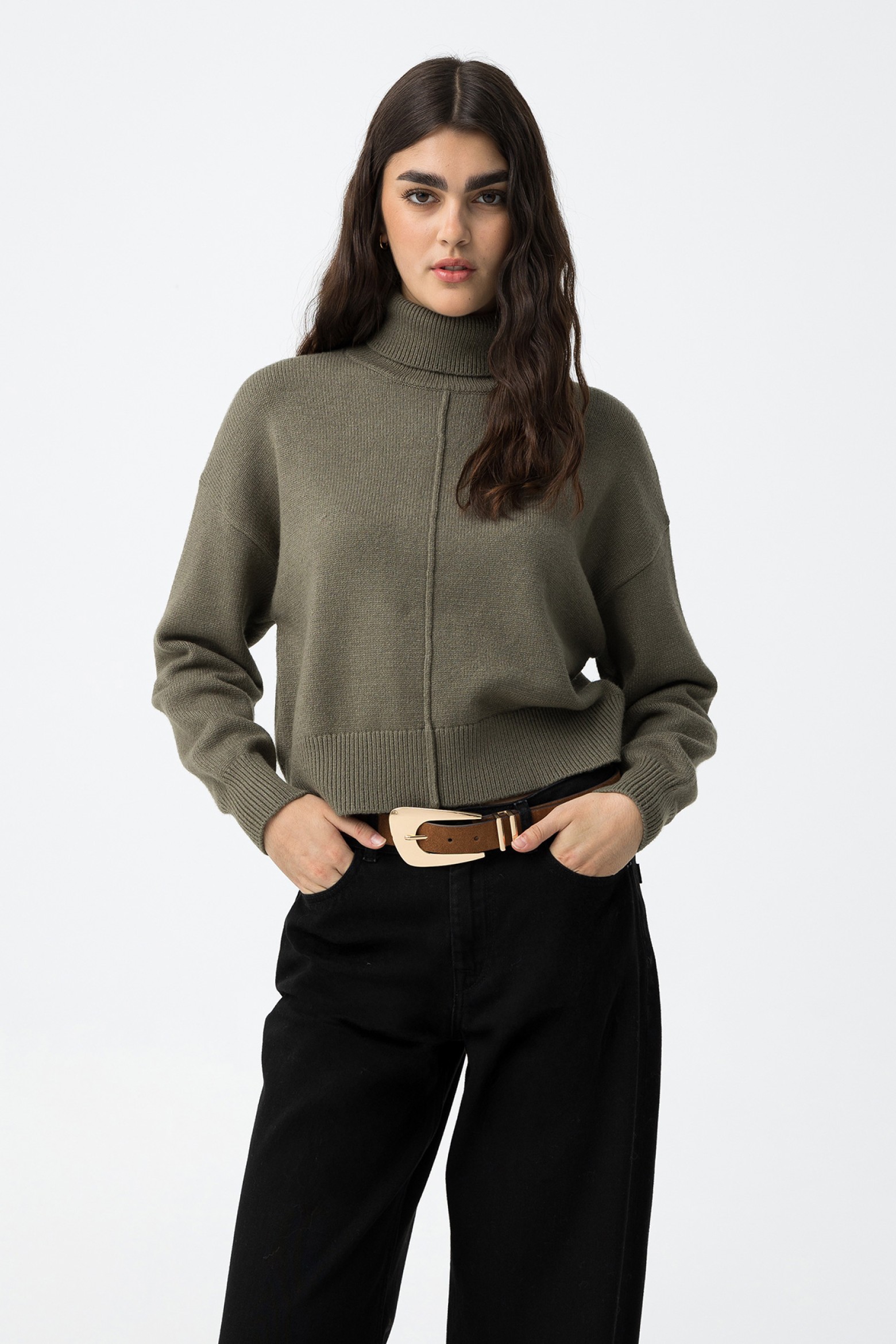 Relaxed Sweater with Front Seam