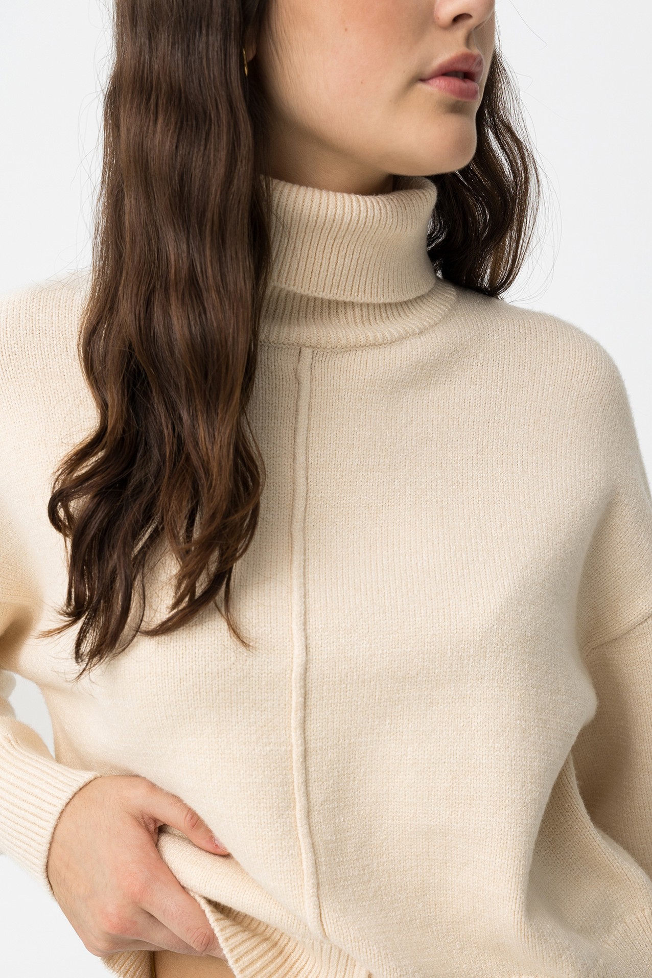 Relaxed Sweater with Front Seam