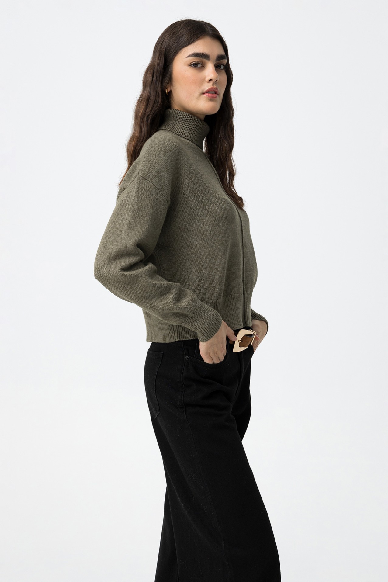 Relaxed Sweater with Front Seam