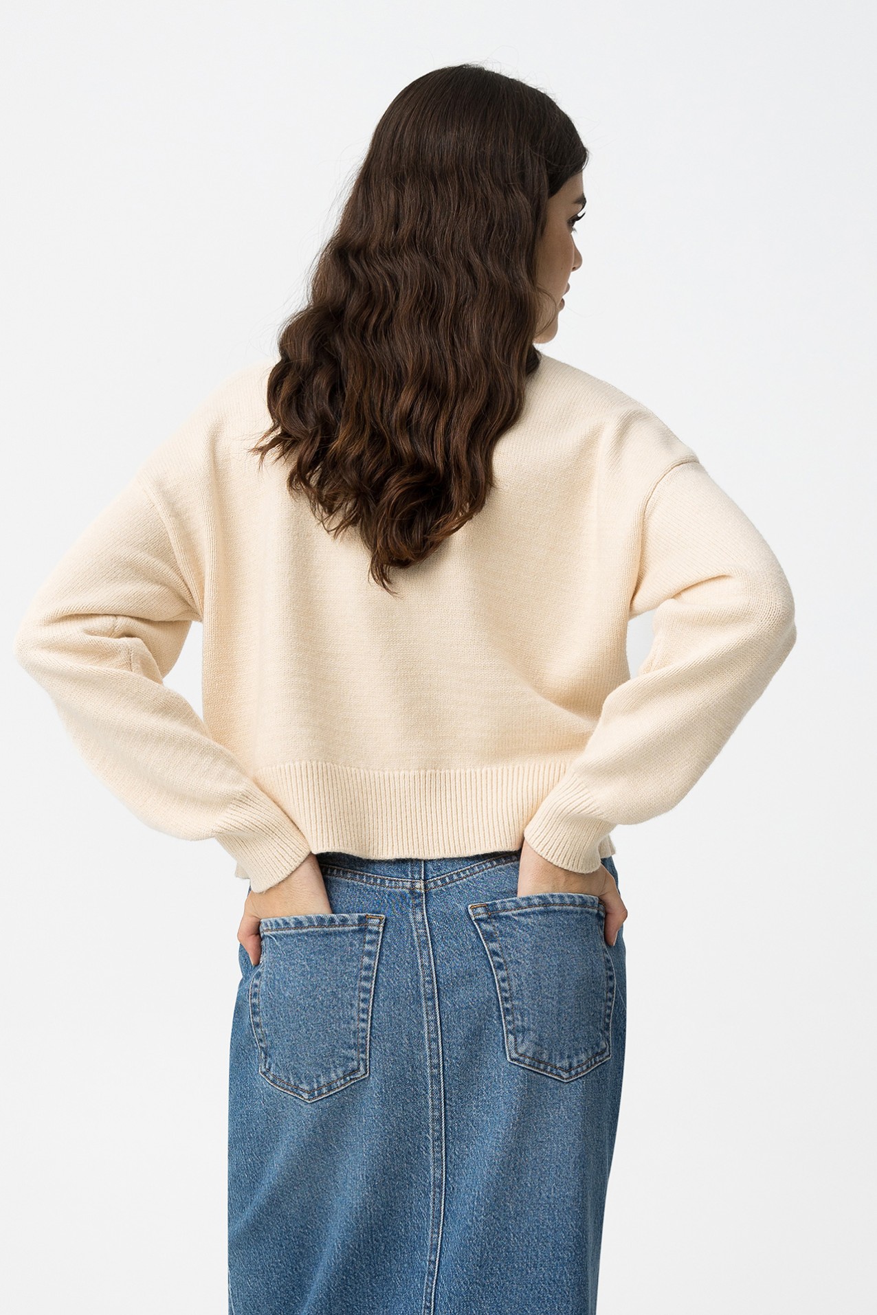 Relaxed Sweater with Front Seam
