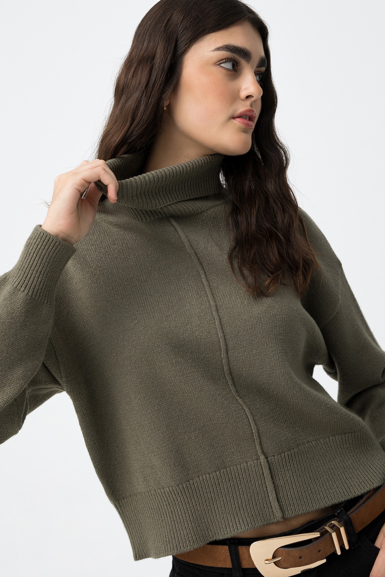 Relaxed Sweater with Front Seam