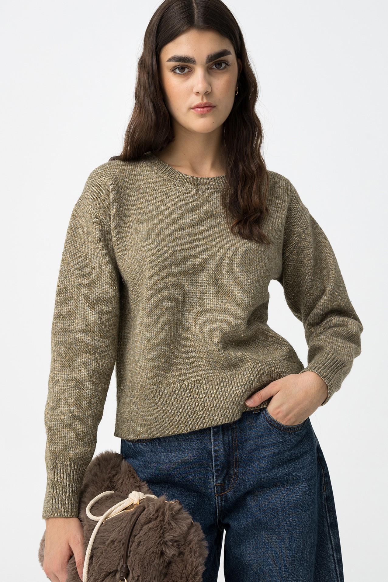 Metallic Sweater with Wool