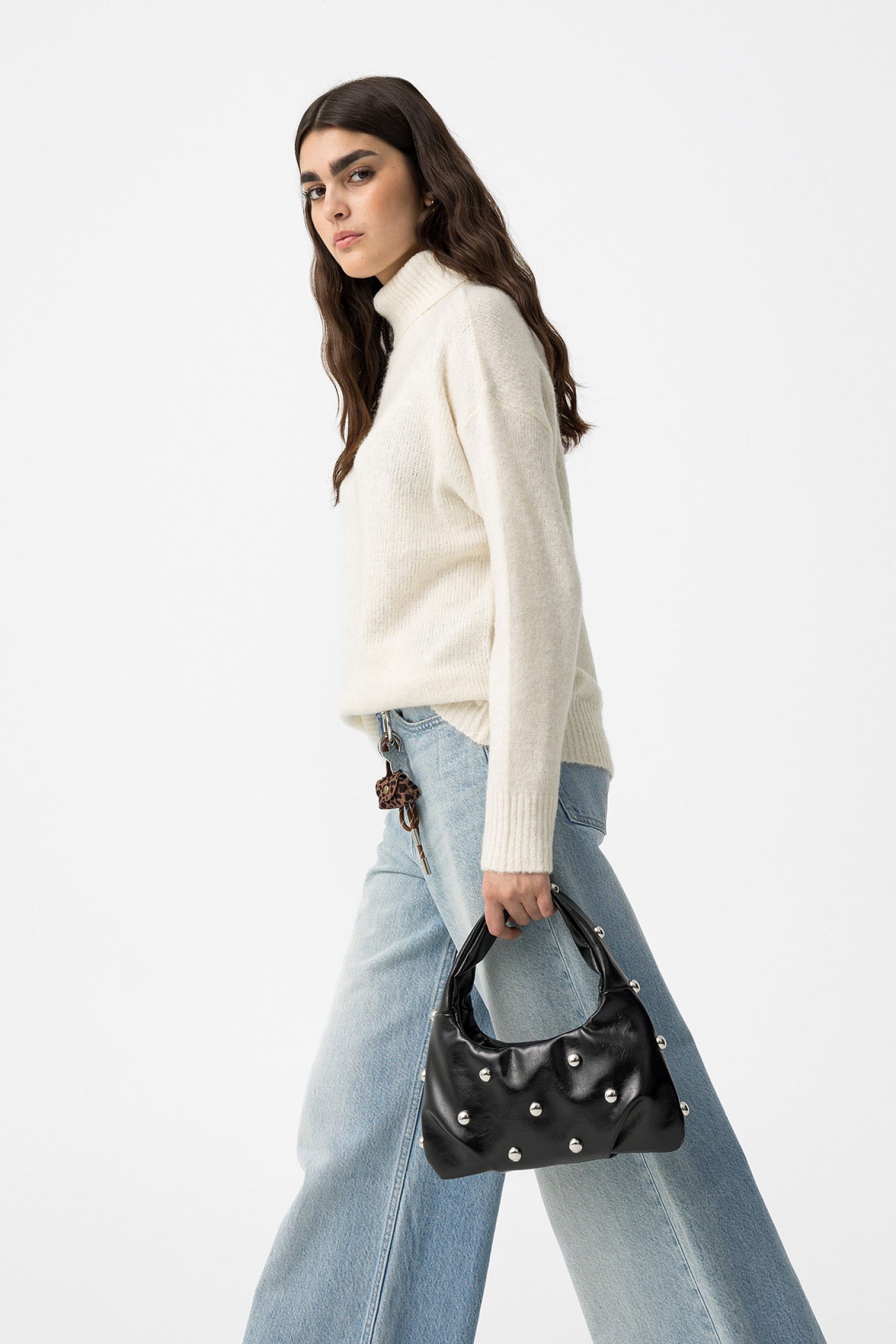 Relaxed Sweater with Metallic Thread