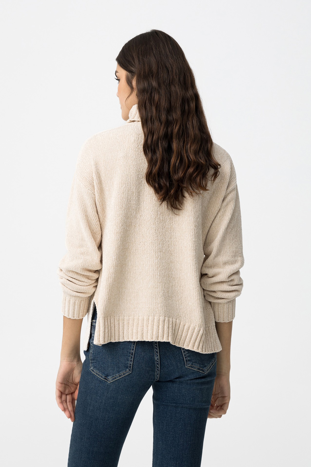 Camisola Tricotada Bege-claro