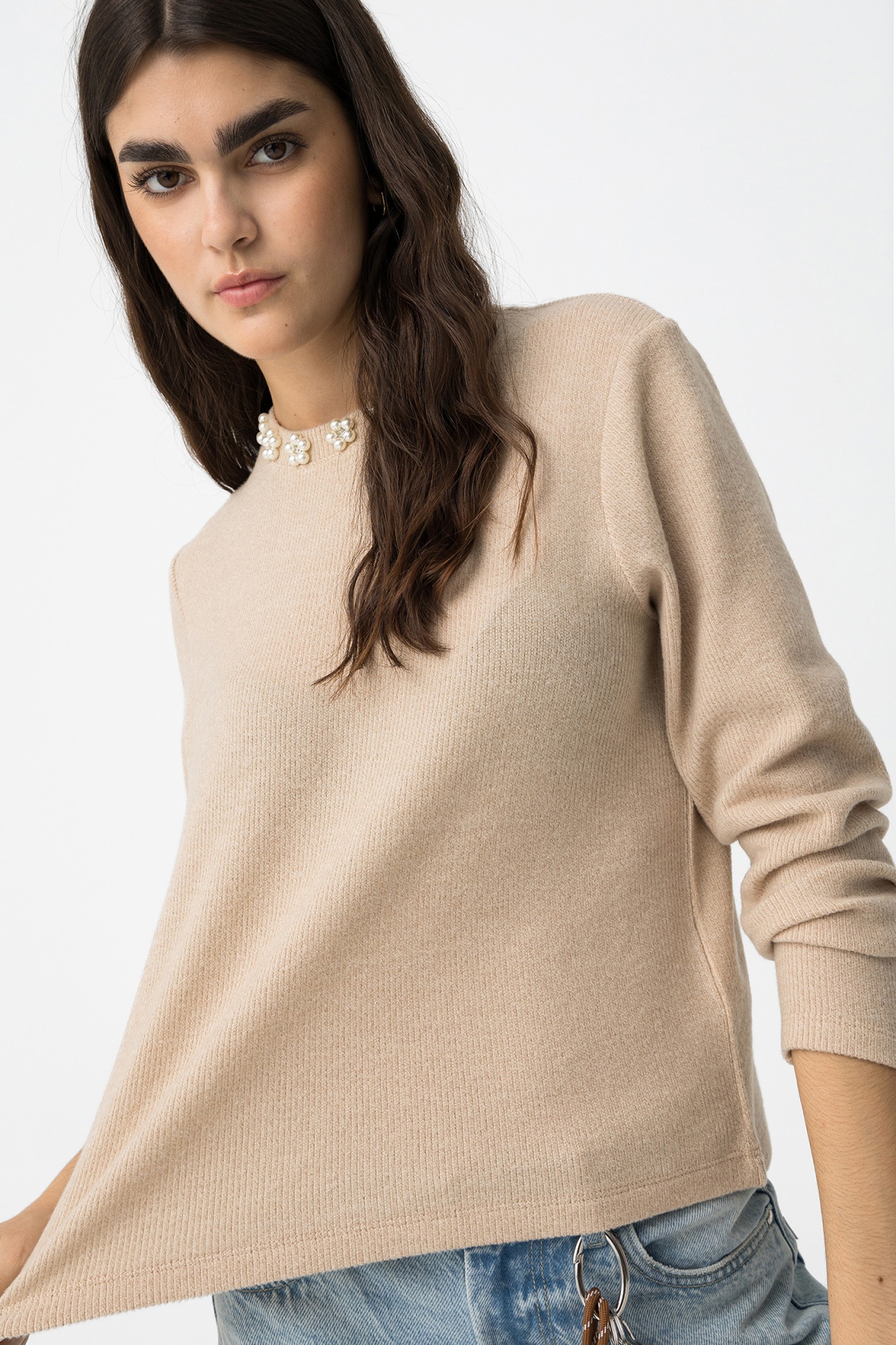 Knit Sweater with Appliqués