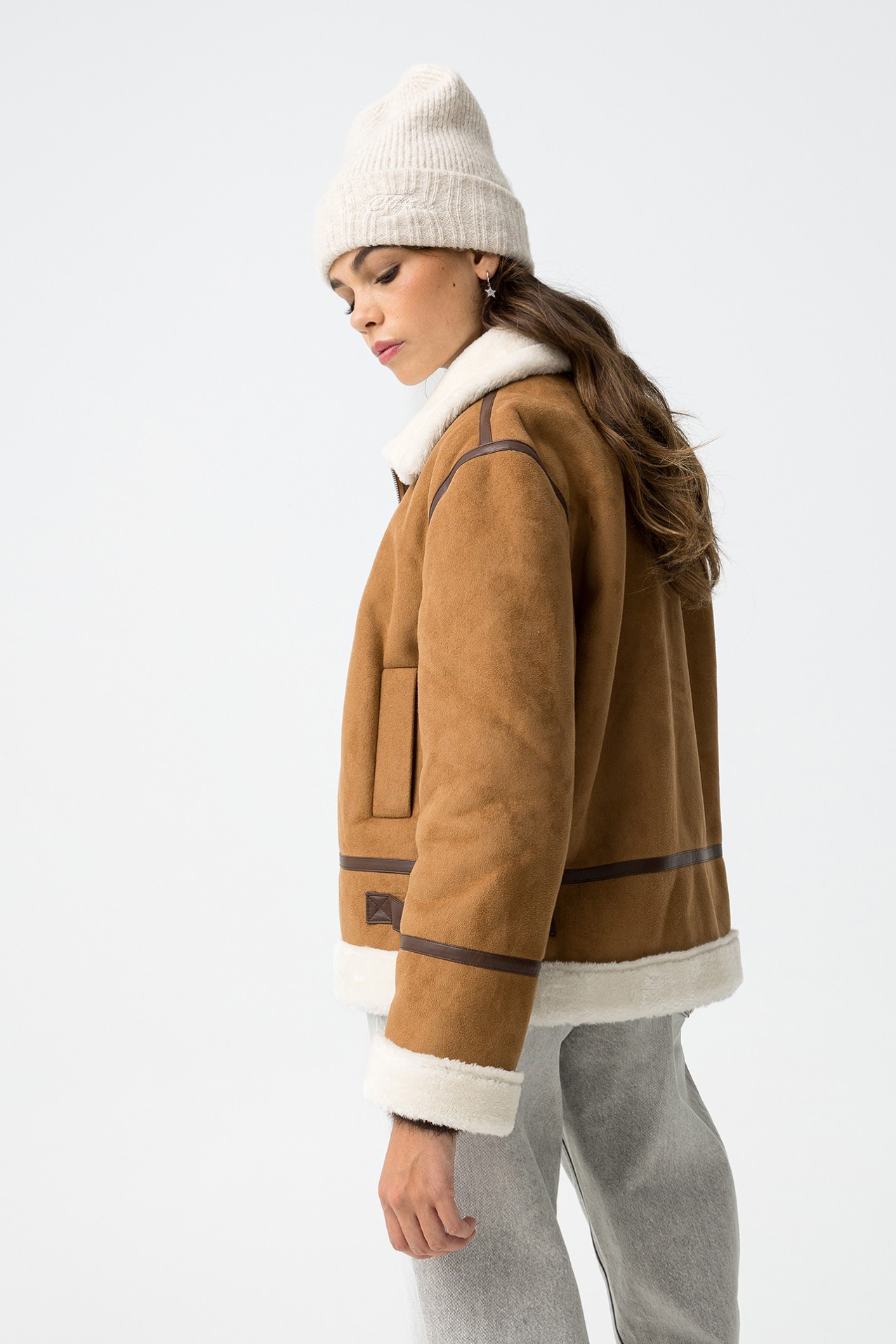 Abrigo Relaxed con Efecto Ante