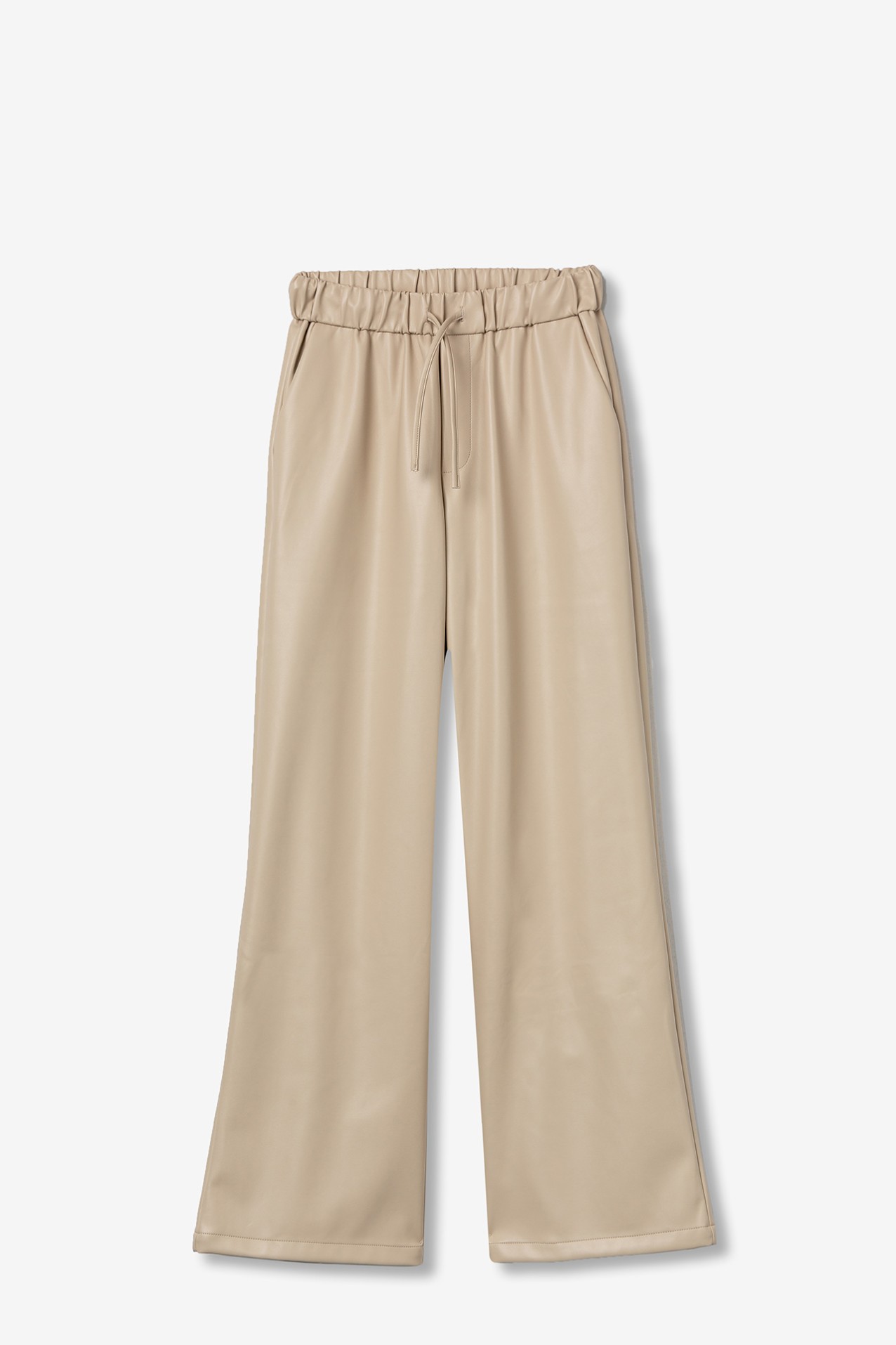 Wide Leg Faux Leather Trousers