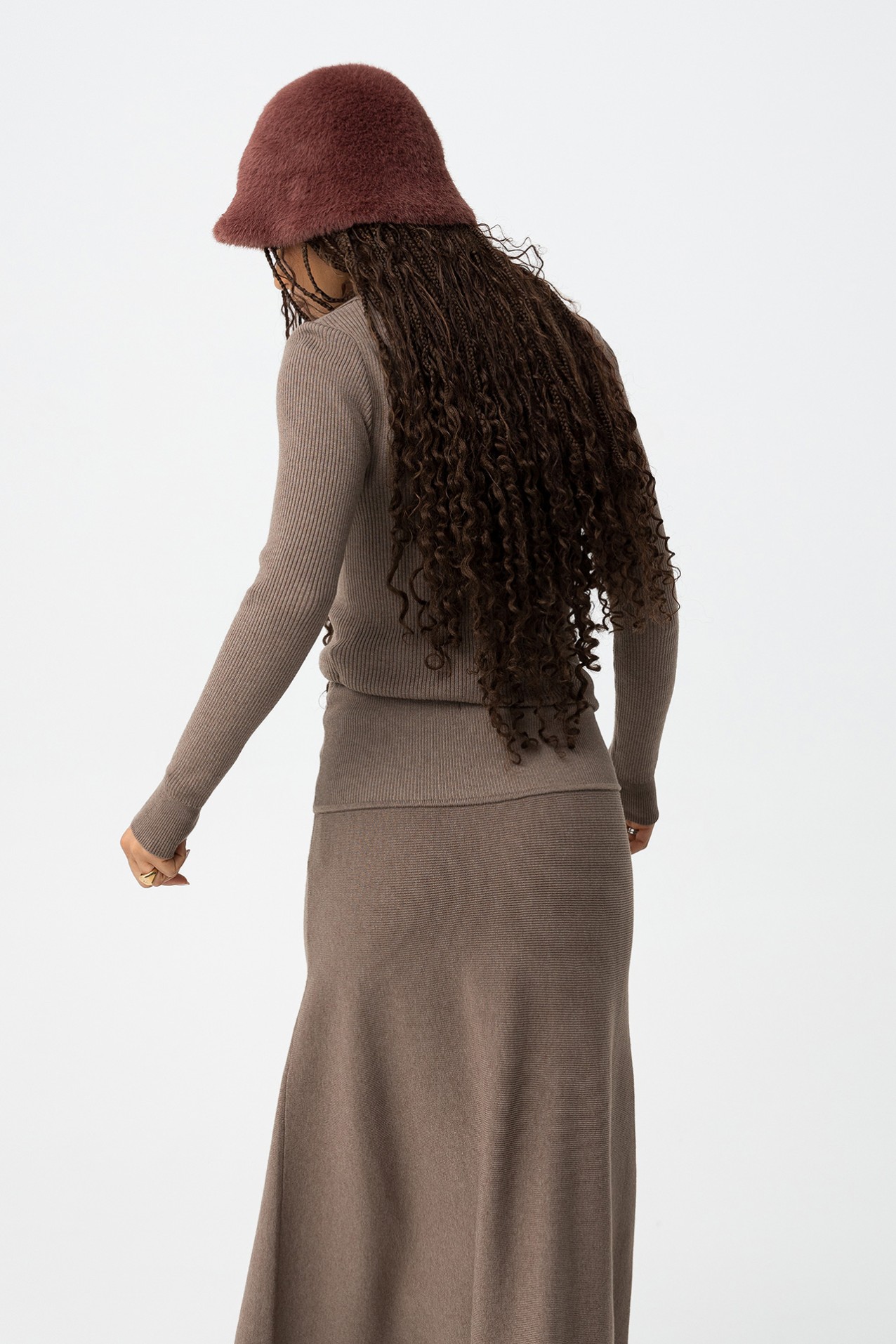 Ribbed Knit Polo Sweater