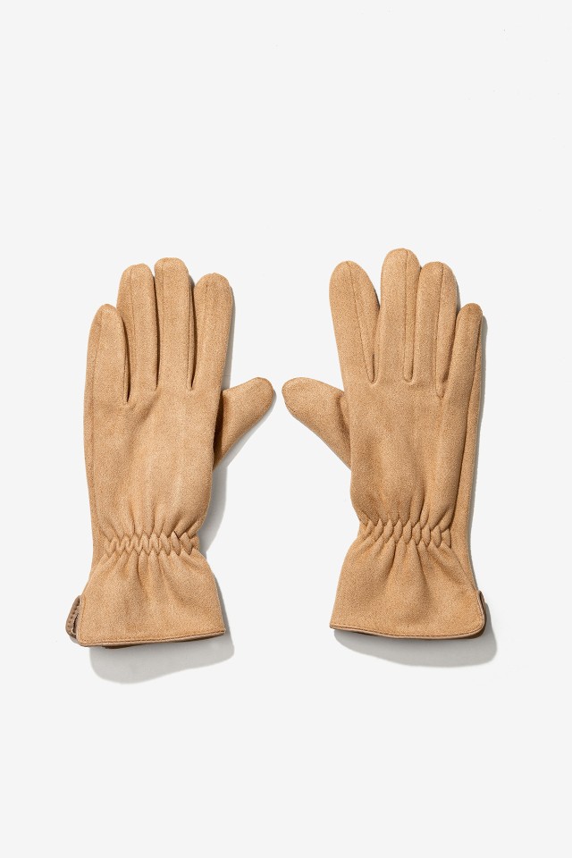 Suede Gloves with Ruched Cuff