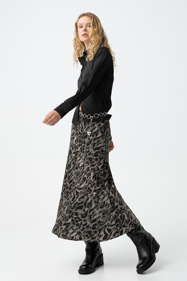 Saia Midi Animal Print