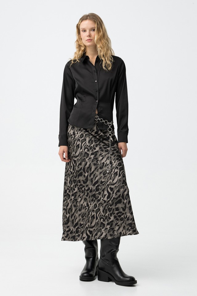 Saia Midi Animal Print Saia Midi Animal Print